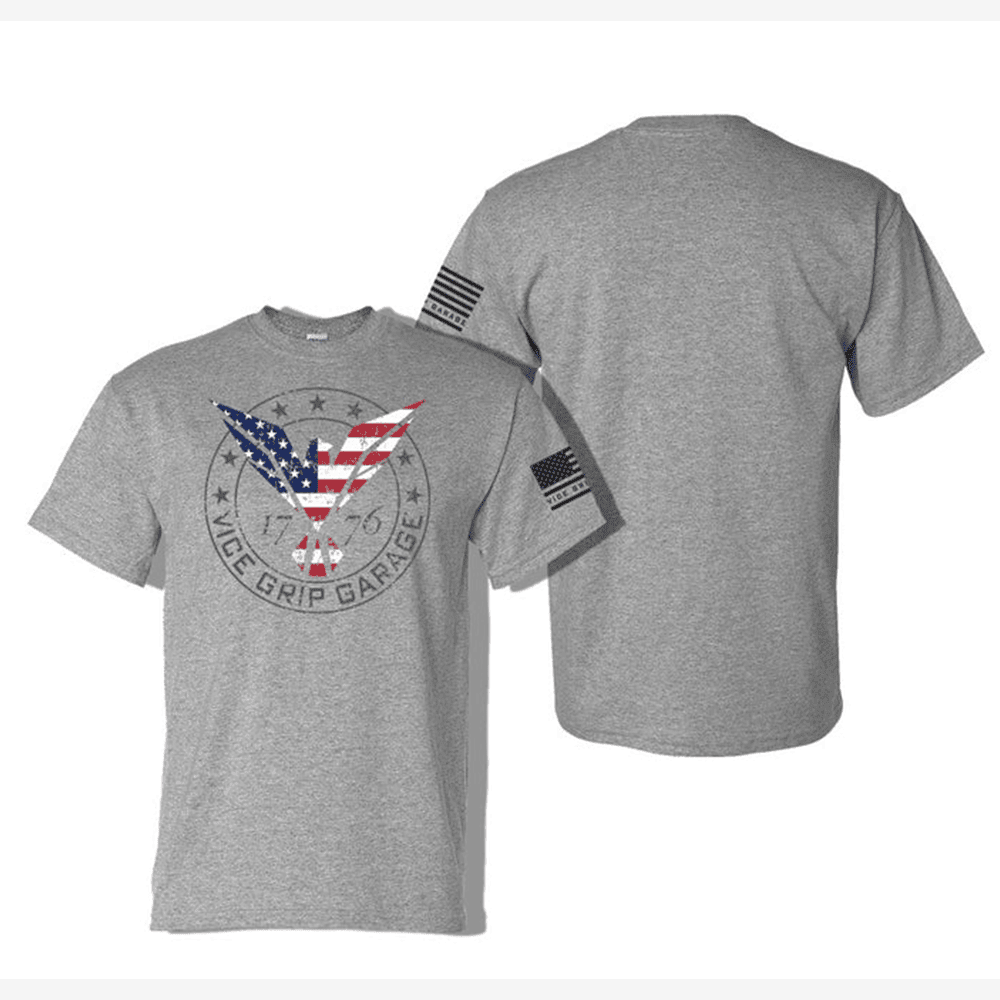 Vice Grip Garage Merch Vice Grip Garage Flying Eagle 1776 American Flag TShirt Patriotic Gifts