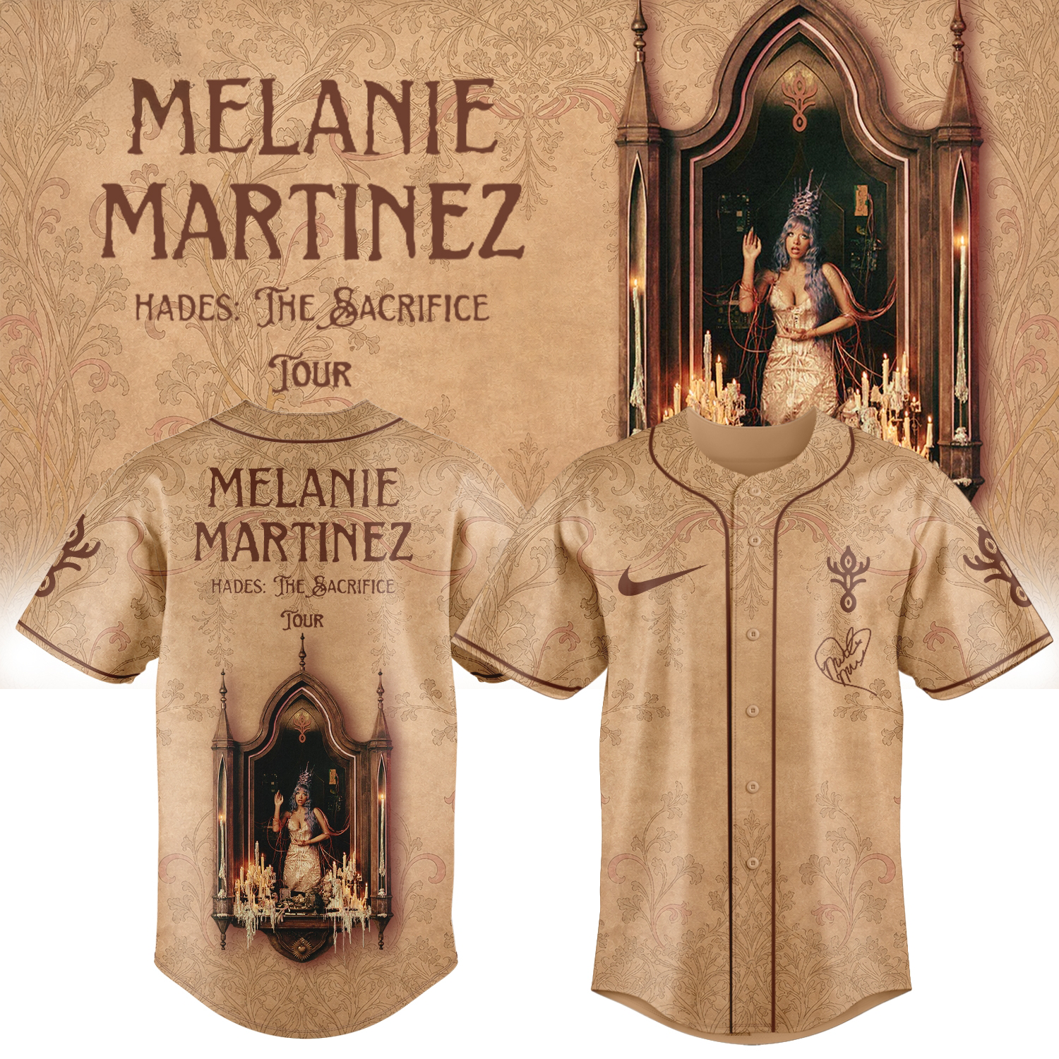 Vintage Melanie Martinez Hades The Sacrifice Tour 2026 Signature Baseball Jersey