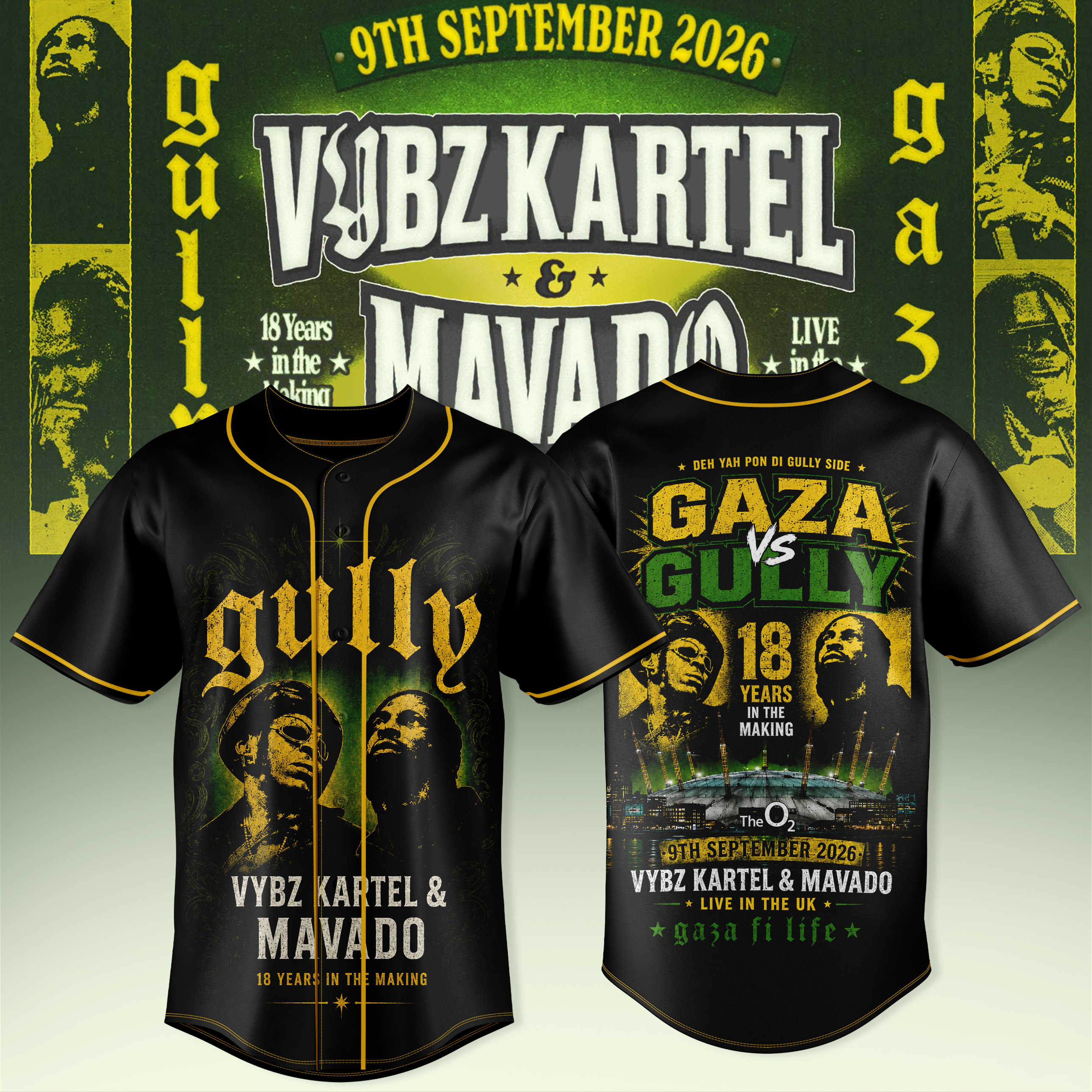 Vybz Kartel x Mavado Gaza vs Gully Collection Premium Graphic Jersey