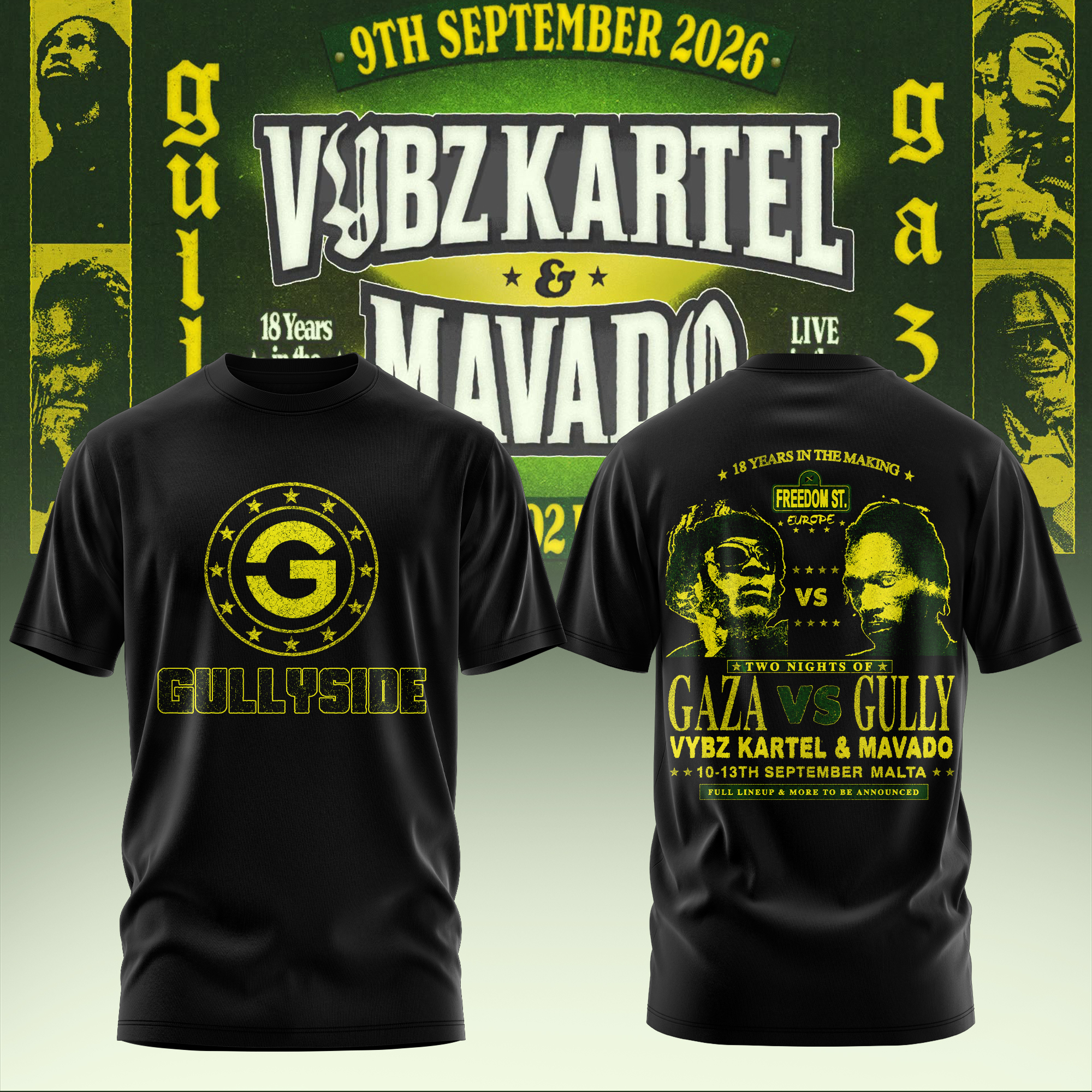 Vybz Kartel x Mavado Gaza vs Gully Collection Vintage Tee