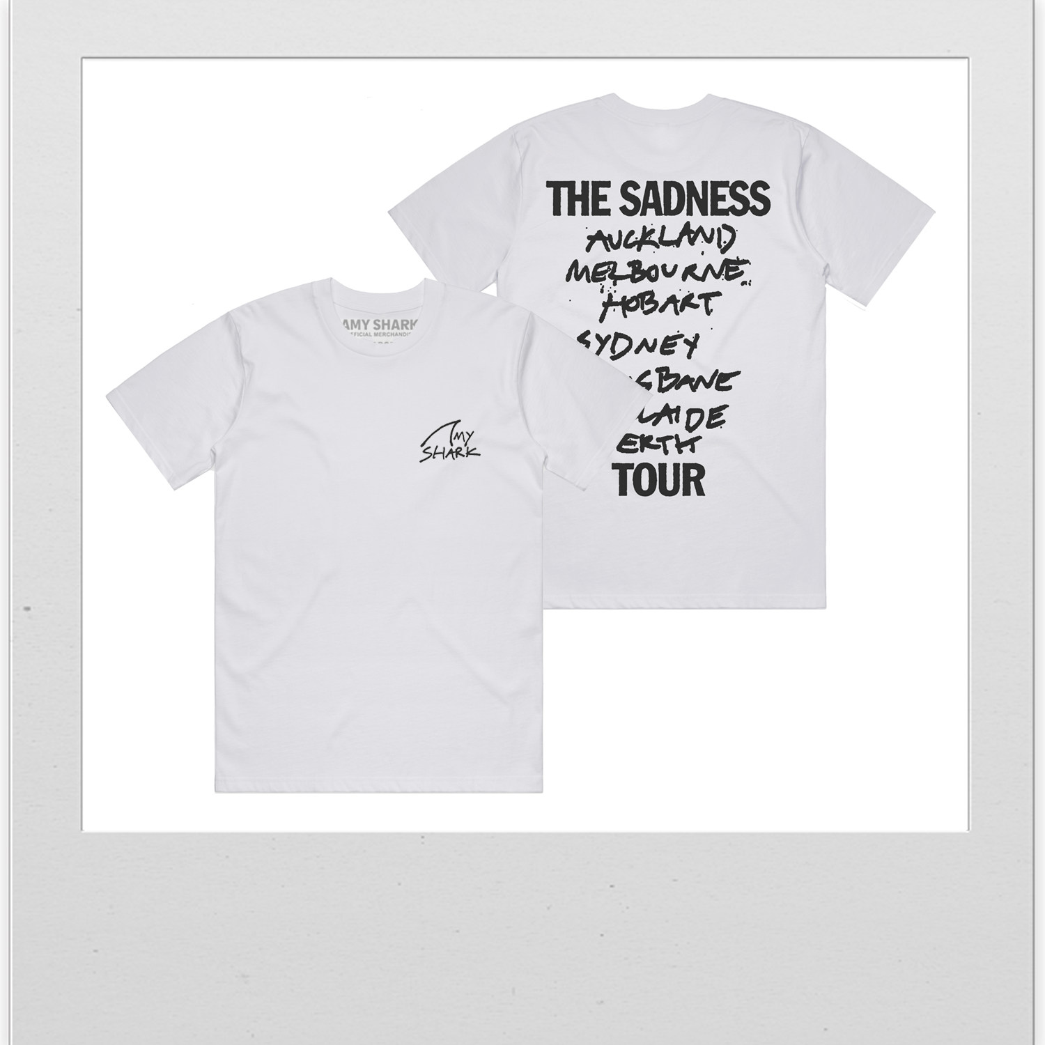 White Cities Tour Tee, Army Shark Sunday Sadness T Shirts
