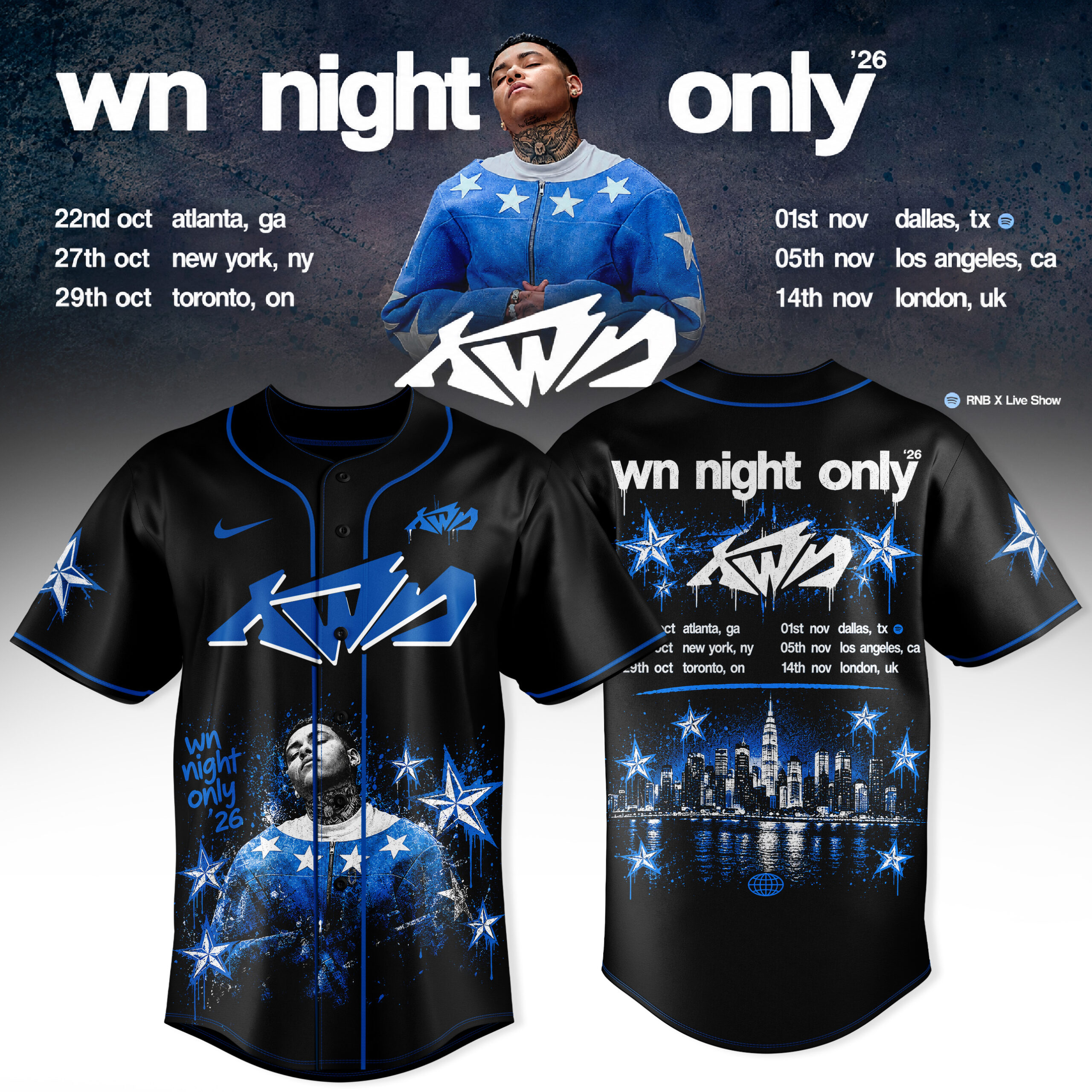 WN Night Only 26 Edition Jersey Limited Edition Graphic Apparel 1 - Unicasport WN Night Only 26 Edition Jersey Limited Edition Graphic Apparel