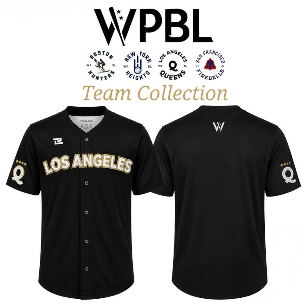 WPBL Los Angeles Queens 2026 Black Baseball Jersey