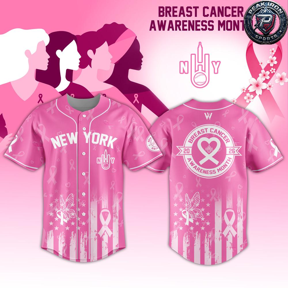 WPBL New York Heights Breast Cancer Awareness Month 2026 Pink Baseball Jersey Memorial Tribute 2 - Unicasport WPBL New York Heights Breast Cancer Awareness Month 2026 Pink Baseball Jersey Memorial Tribute