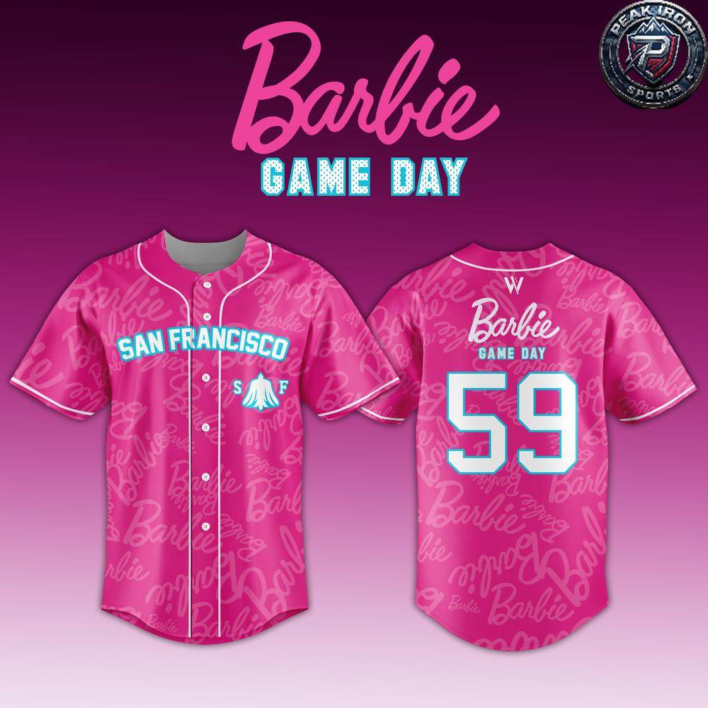 WPBL San Francisco Firebells x Barbie Night 2026 Pink Baseball Jersey Baseball Fanwear 2 - Unicasport WPBL San Francisco Firebells x Barbie Night 2026 Pink Baseball Jersey Baseball Fanwear
