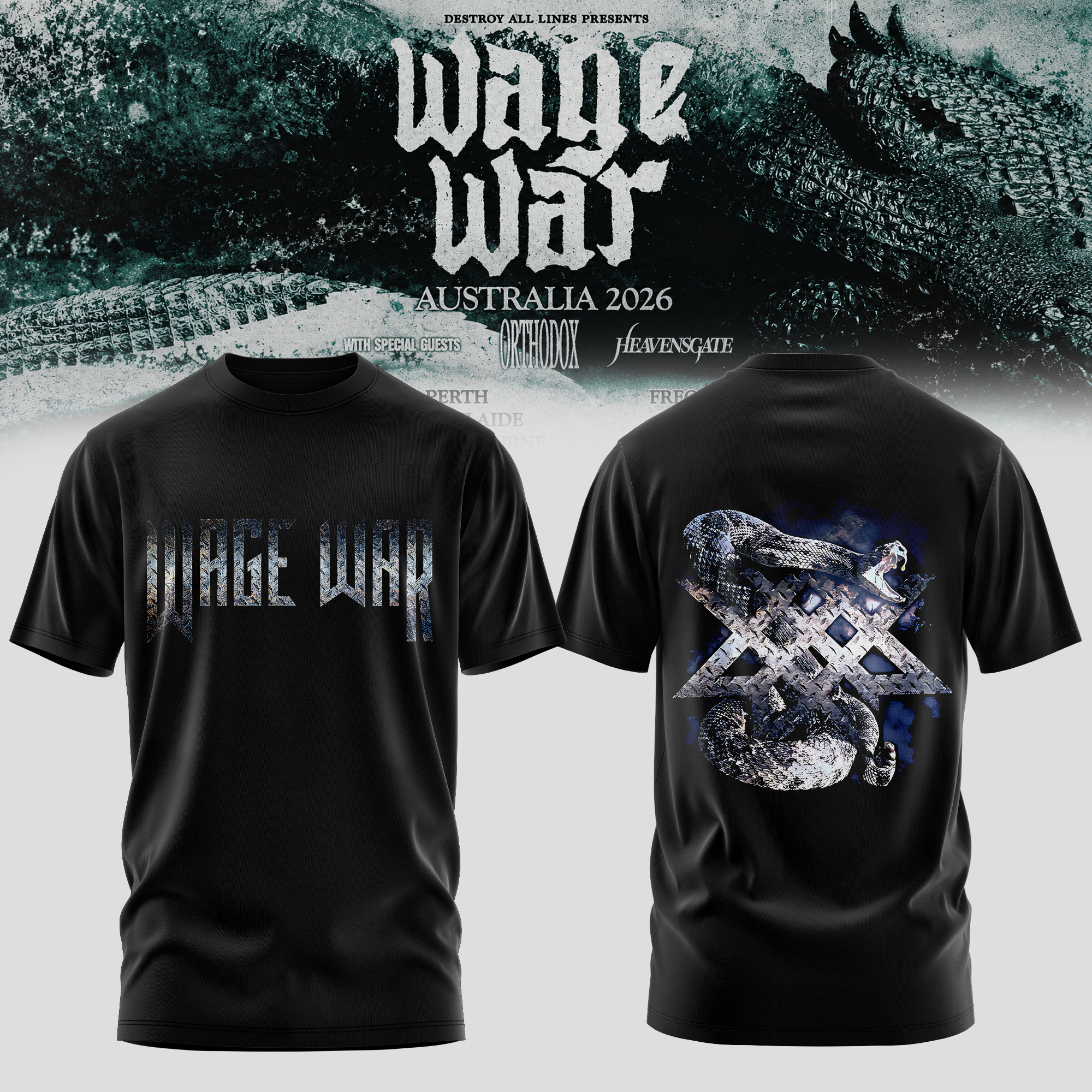 Wage War Australian Tour 2026 Vintage Graphic TShirt