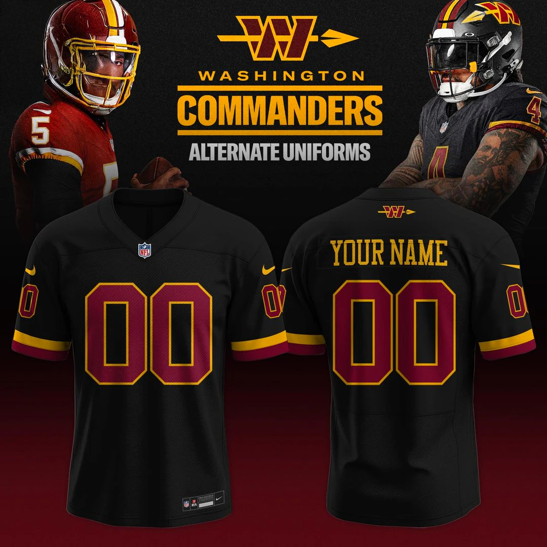 Washington Commanders Alternate Uniforms 2026 Edition Custom Name Football Jersey