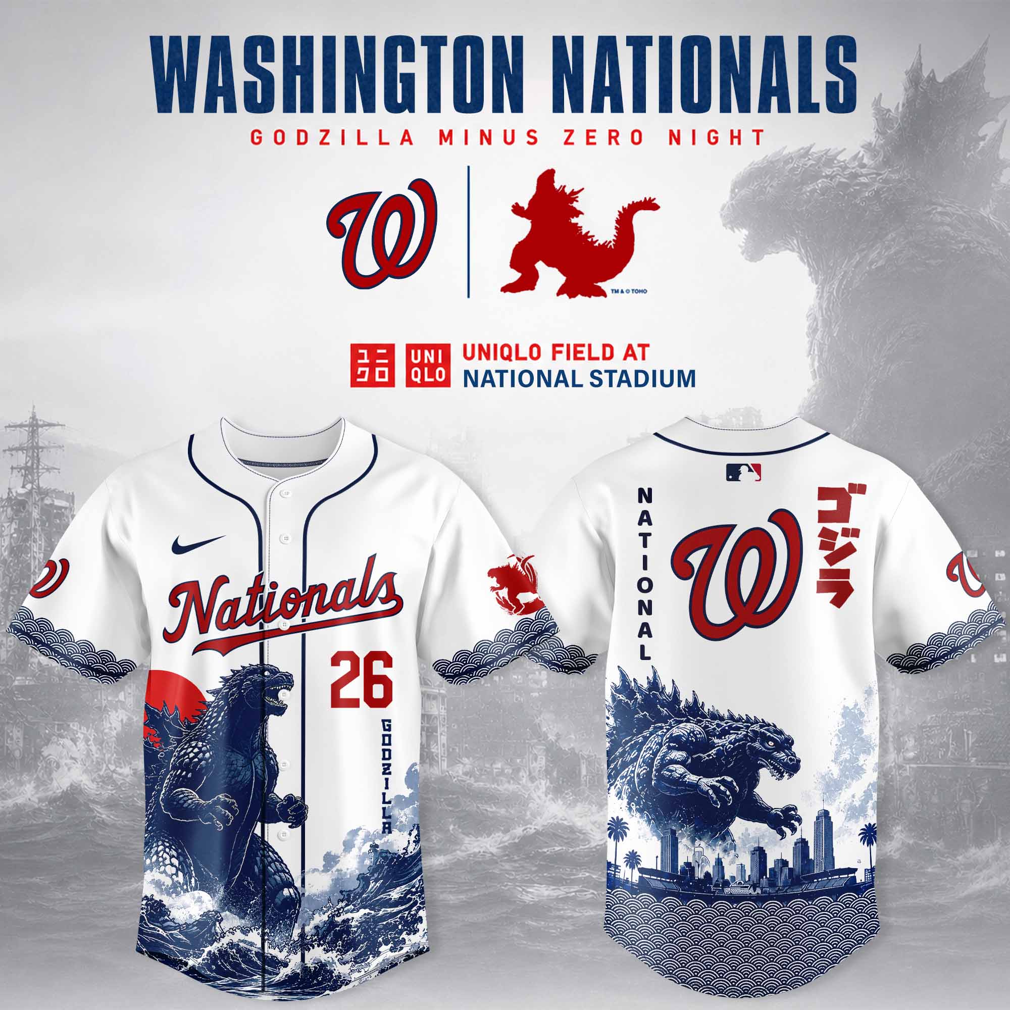 Washington Godzilla Minus One Limited Edition Baseball Jersey Classic Edition