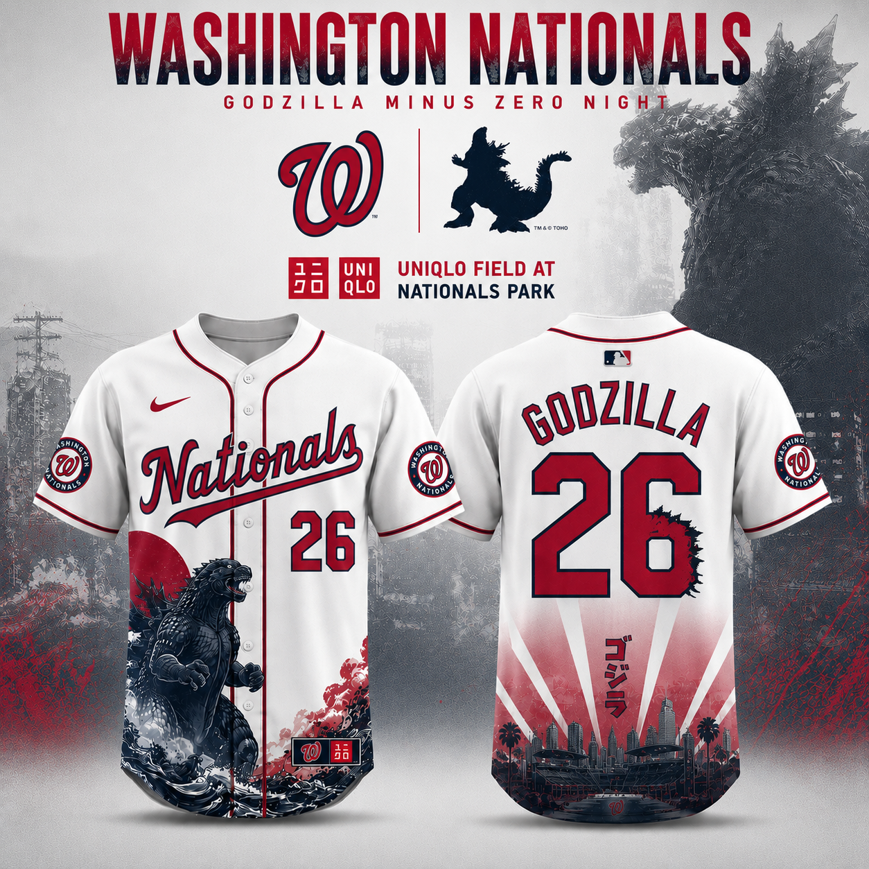 Washington Godzilla Minus One Limited Edition Baseball Jersey Signature Edition