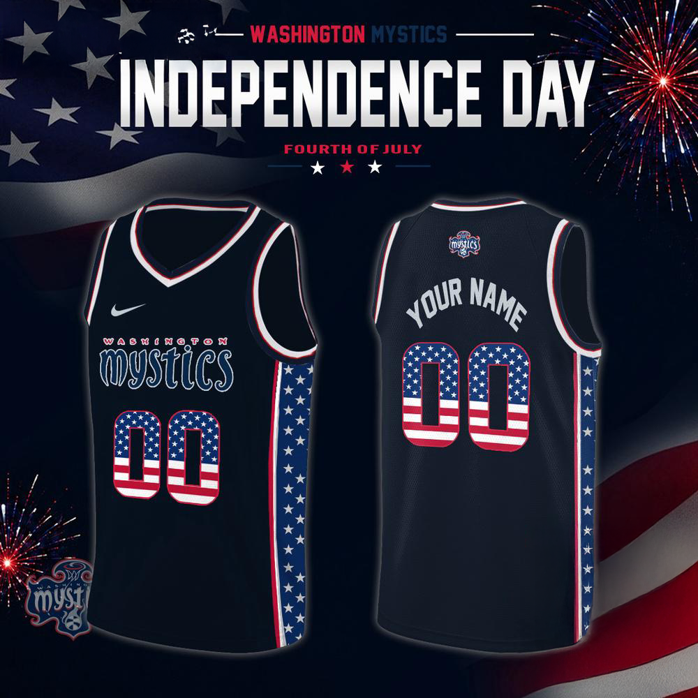 Washington Mystics 2026 WNBA Independence Day Black Basketball Jersey