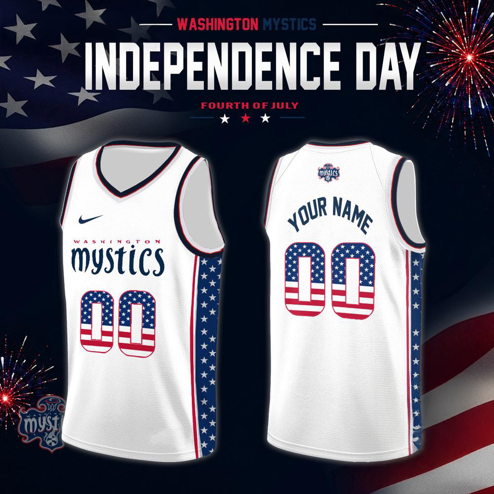 Washington Mystics 2026 WNBA Independence Day White Basketball Jersey
