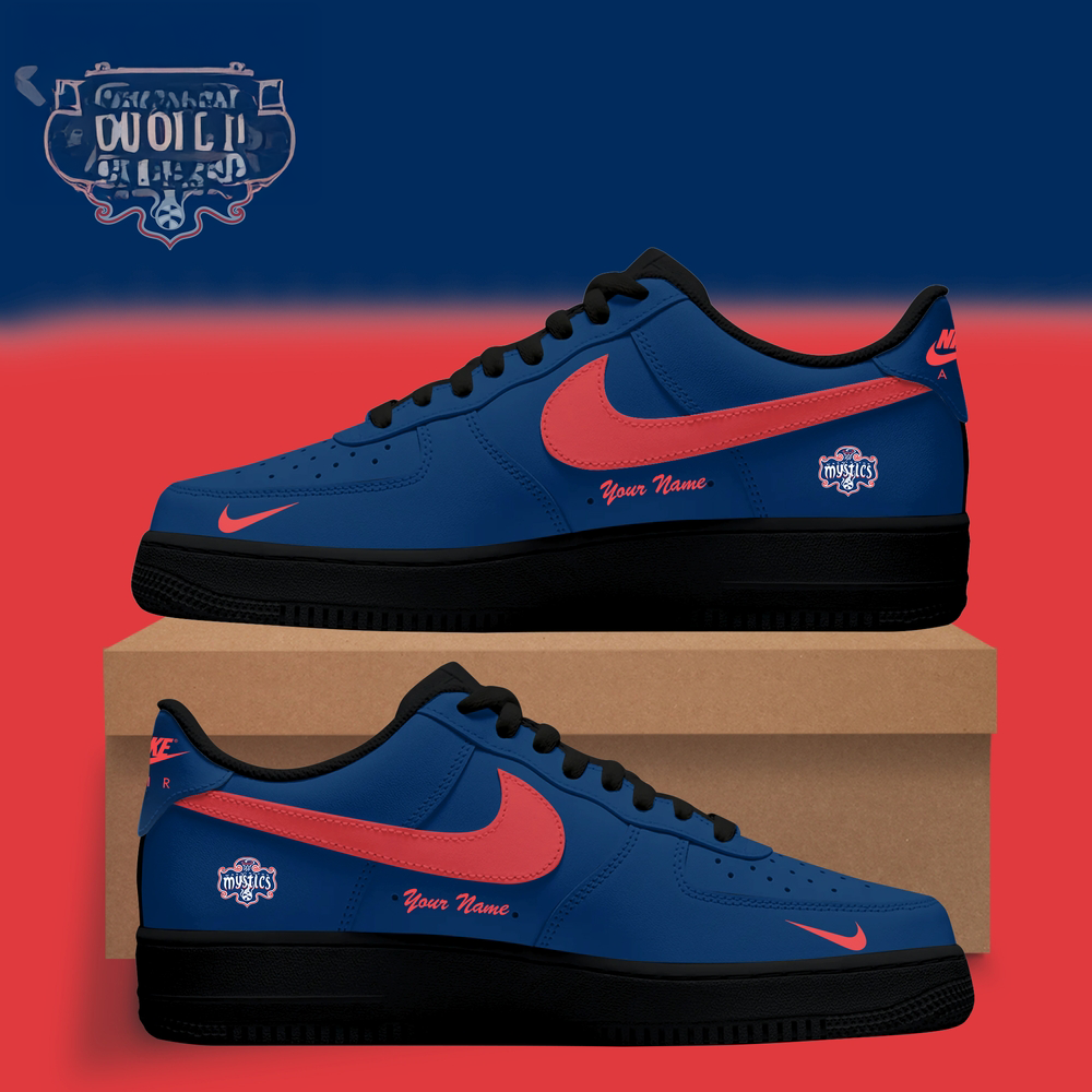 Washington Mystics WNBA x Back 2 Black Edition Nike Air Force 1 Low Custom Shoes Fan Gift