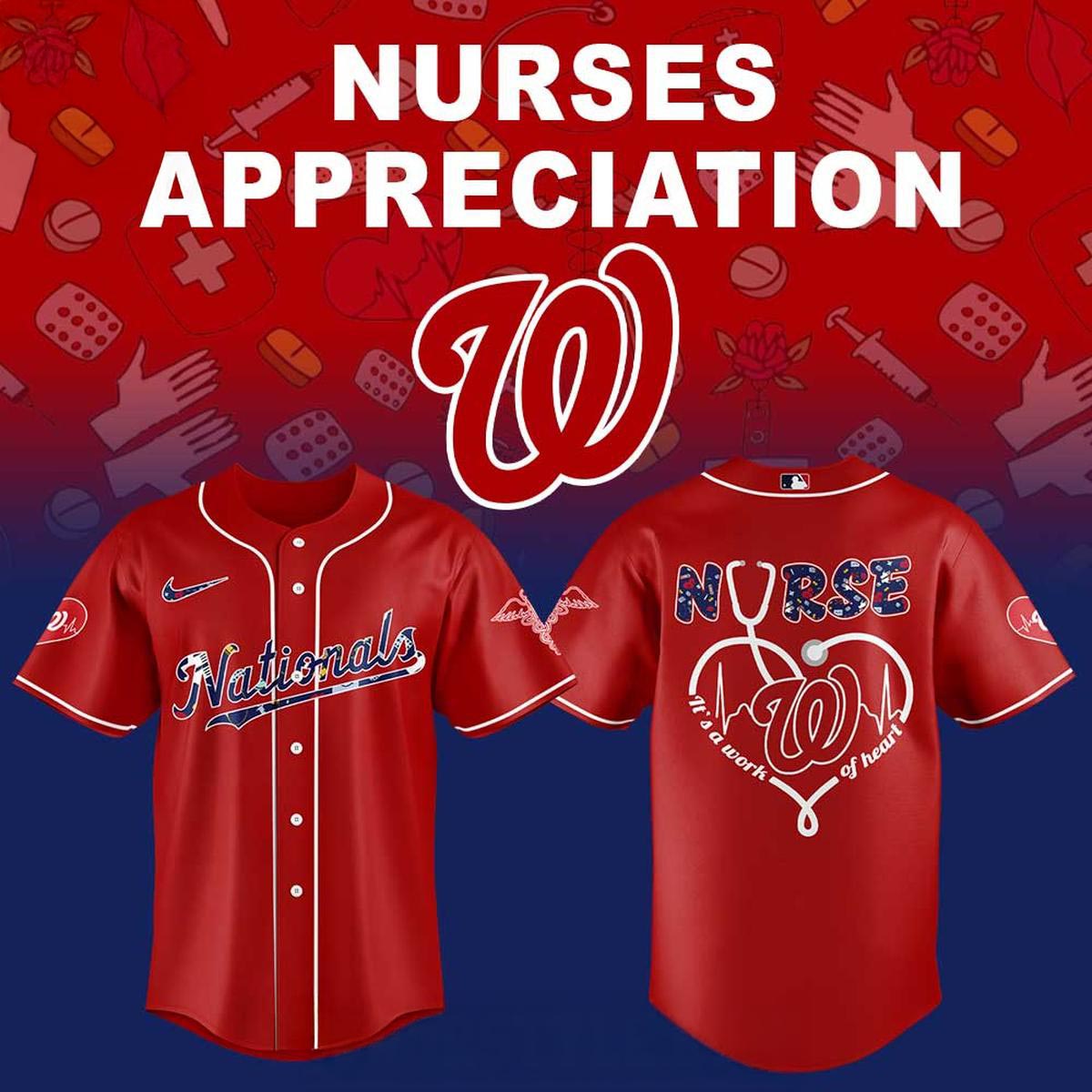 Washington Nationals 2026 x Nurse Night Appreciation Baseball Jersey Baseball Fan Edition 1 - Unicasport Washington Nationals 2026 x Nurse Night Appreciation Baseball Jersey Baseball Fan Edition
