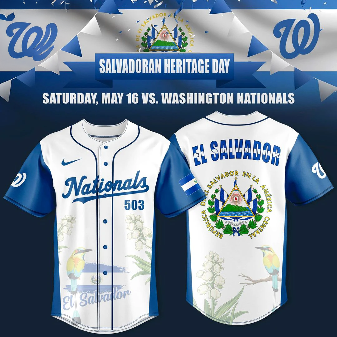 Washington Nationals Salvadoran Heritage Day Edition Jersey