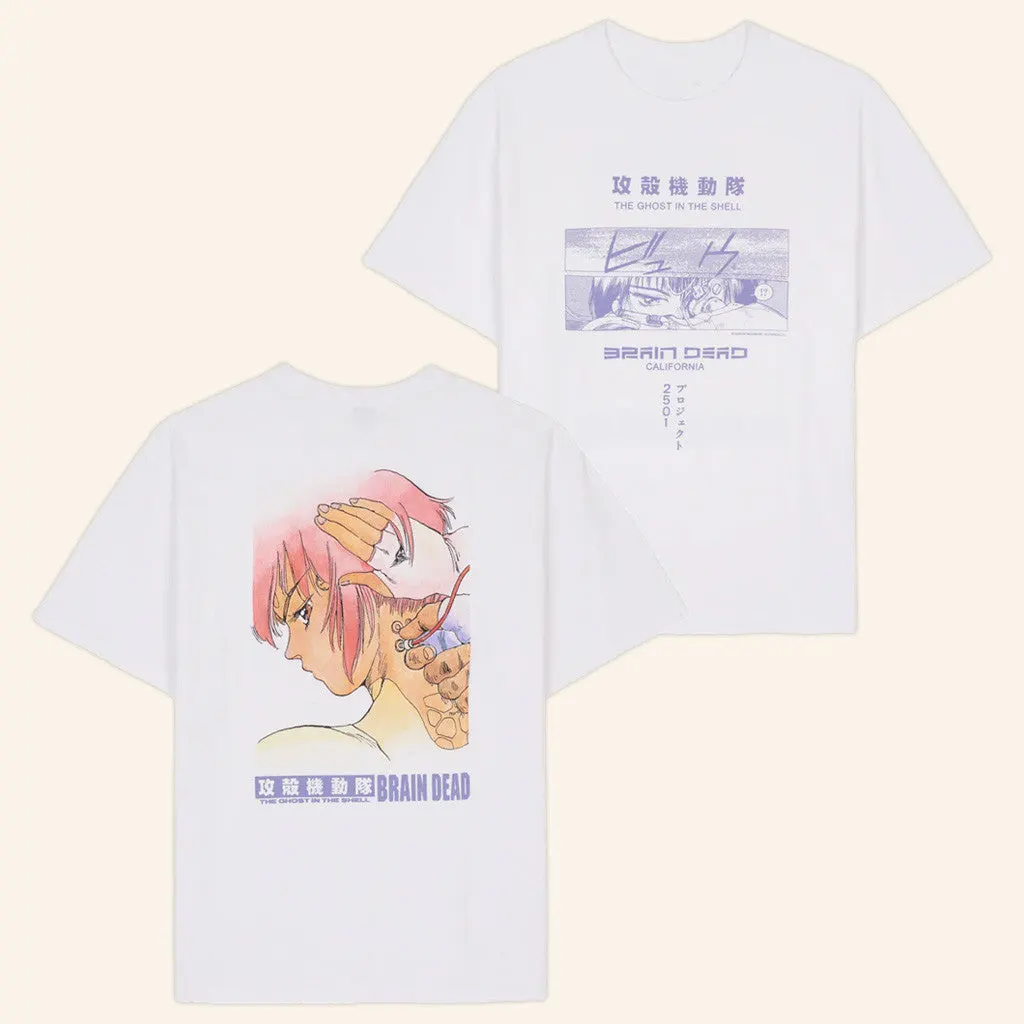 Wearebraindead Merch Brain Dead X Ghost In The Shell White TShirt Gifts For Besties