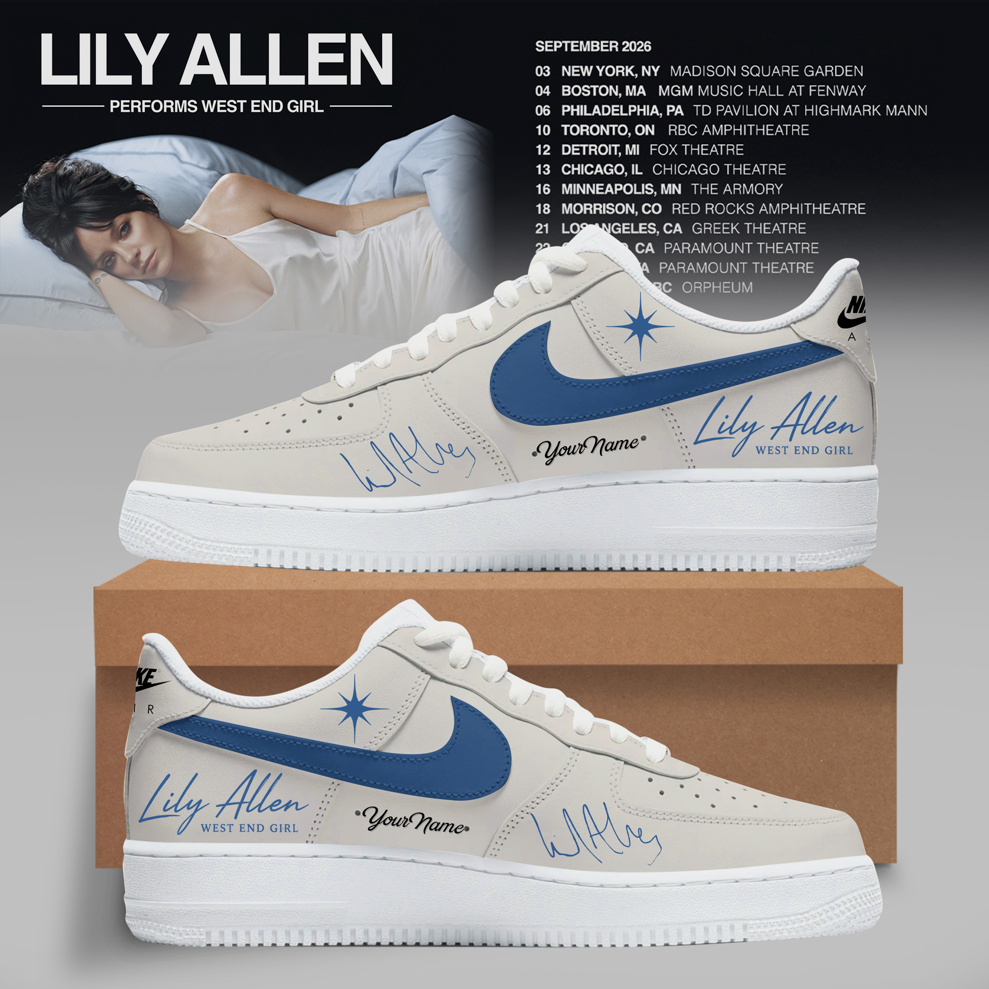 West End Girl Tour 2026 Exclusive Music Fan Sneakers