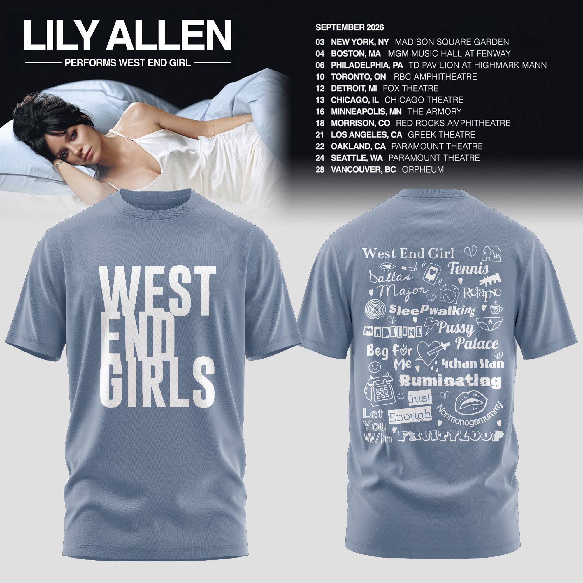 West End Girl Tour 2026 Premium Concert Graphic Tee