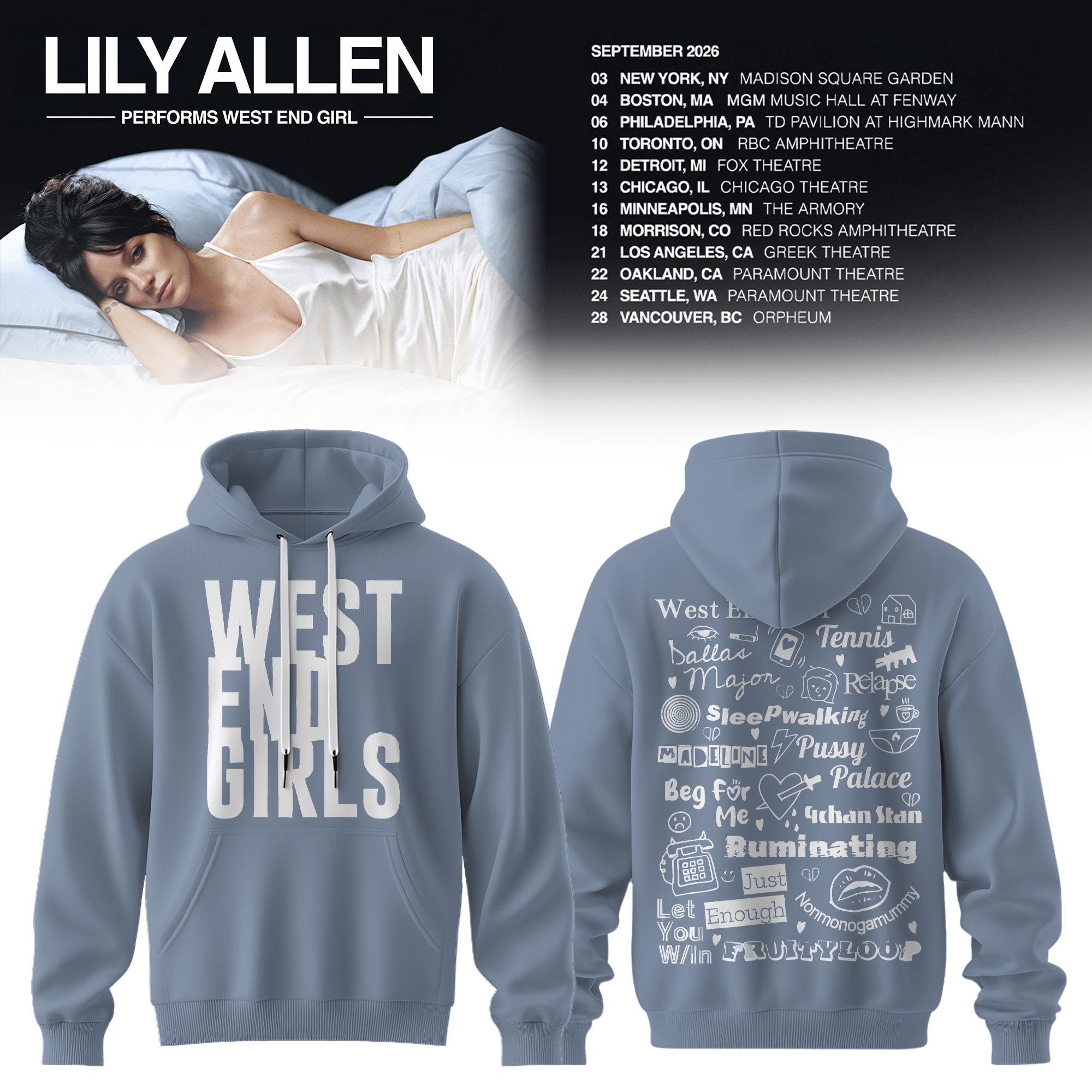 West End Girl Tour 2026 Premium Concert Hoodie