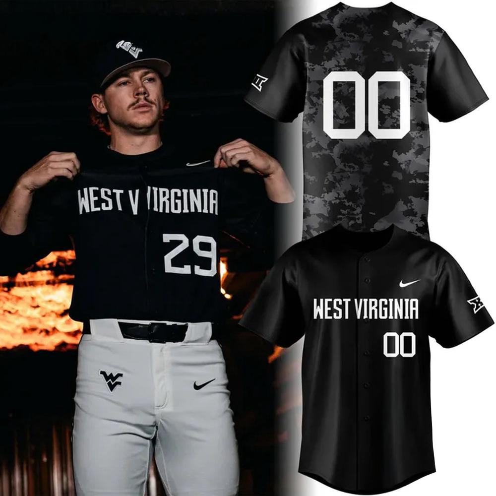 West Virginia Mountaineers Baseball 2026 Coal Rush Uniform Jersey Shirt