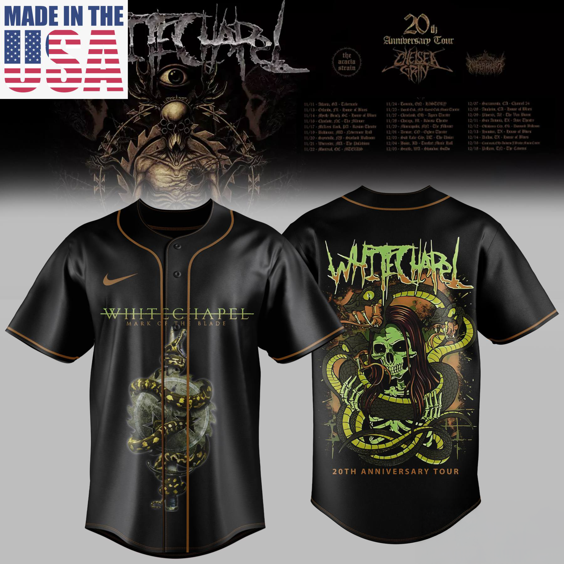 Whitechapel 20th Anniversary Tour Limited Jersey Fan Edition
