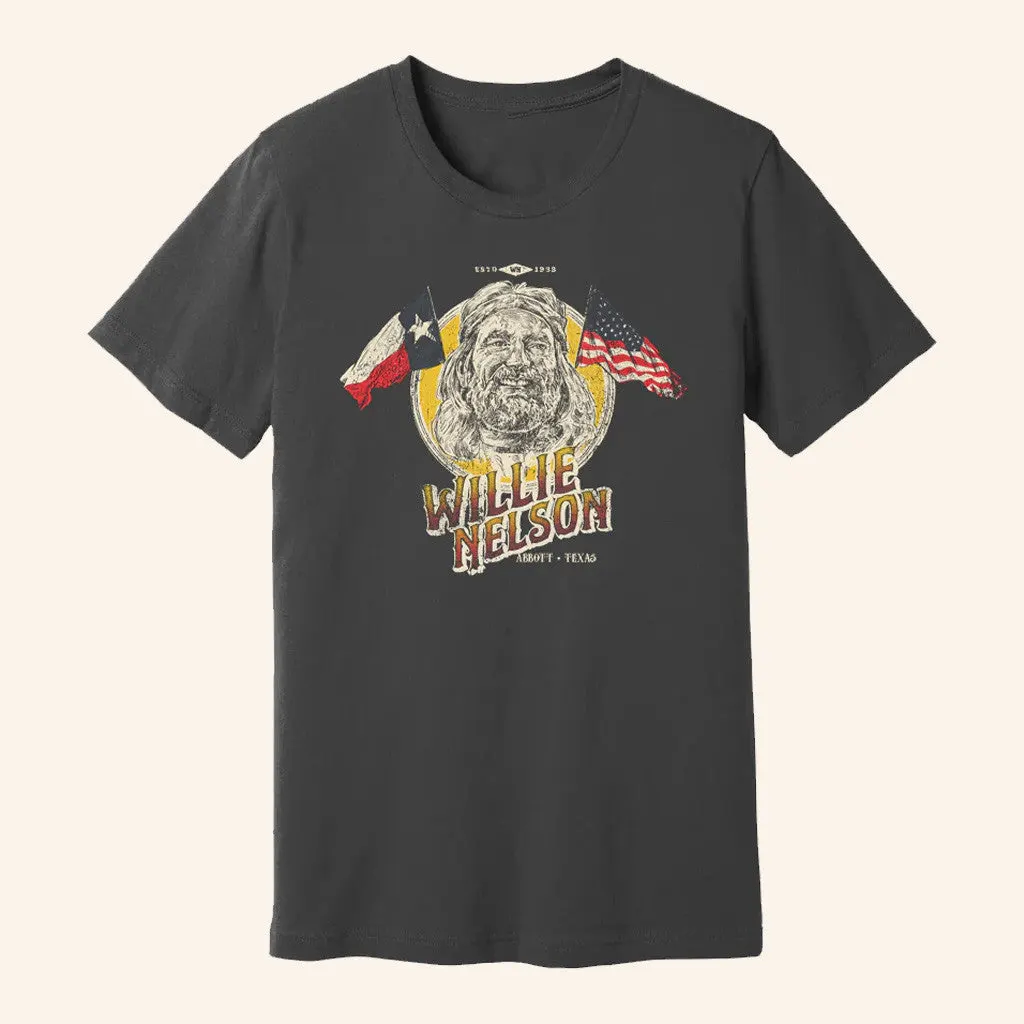 Willie Nelson Merch Willie Nelson Flag Portrait TShirt Gifts For Dad