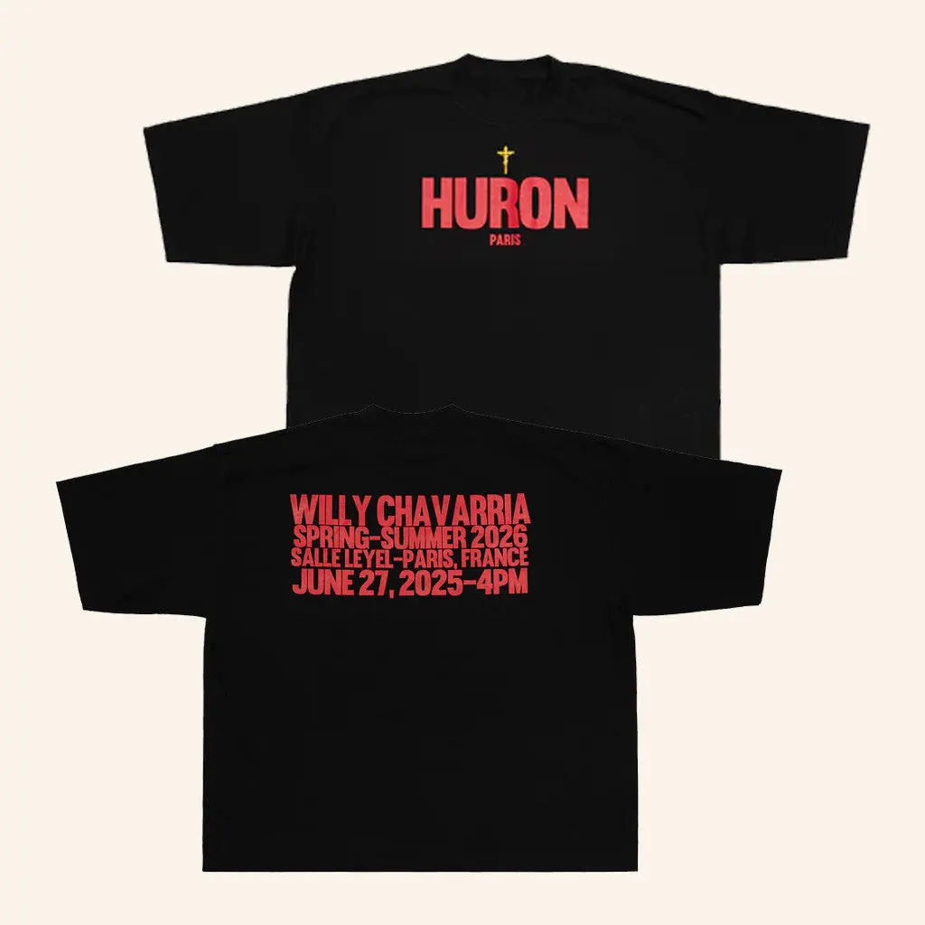 Willy Chavarria Merch Ss26 Huron Cross Show TShirt Black Best Gifts For Dad