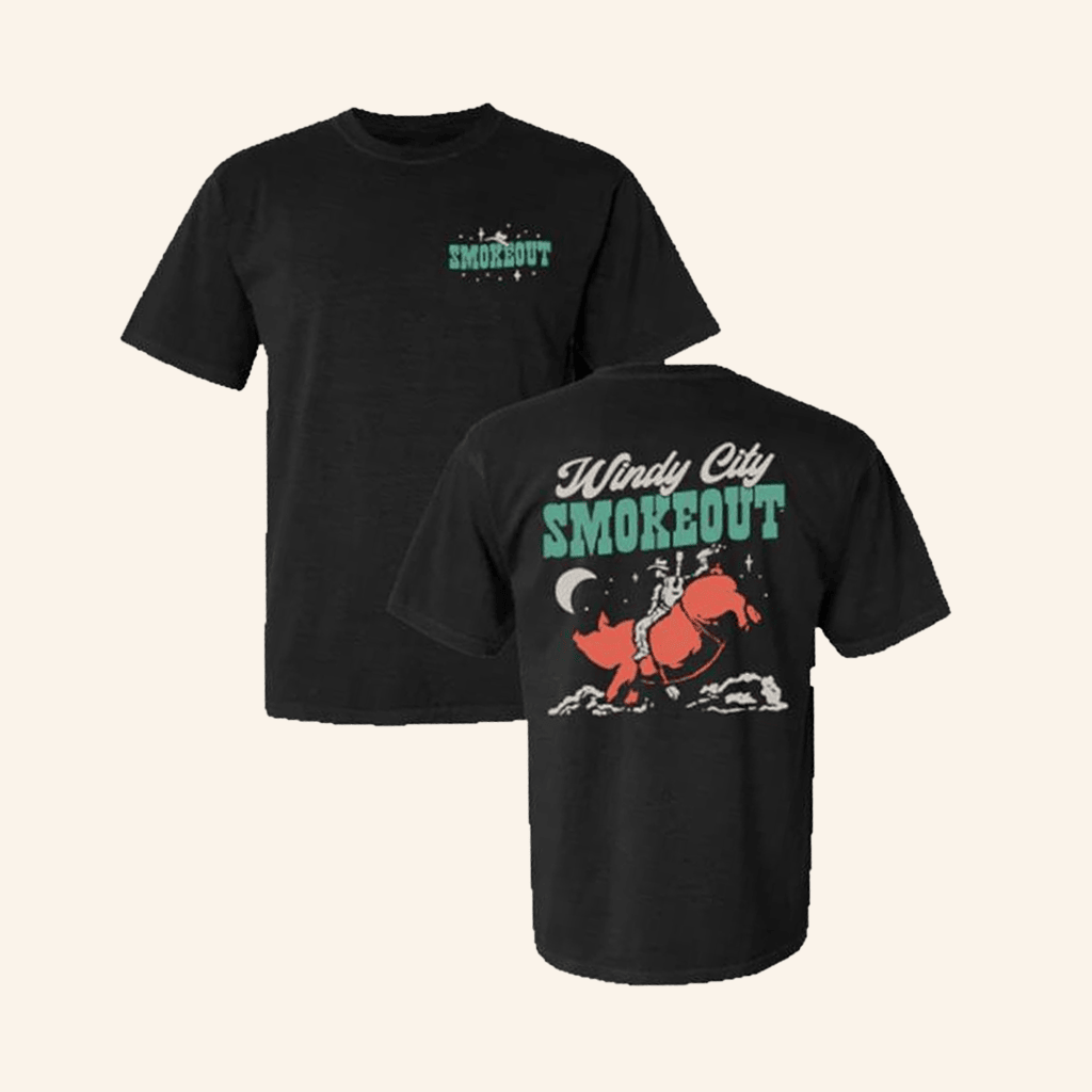 Windy City Smokeout Merch Black Rodeo Pig TShirt Present For Husband