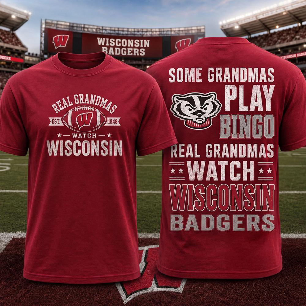Wisconsin Badgers NCAA Real Grandma Team Unisex 3D All Over Print Shirt