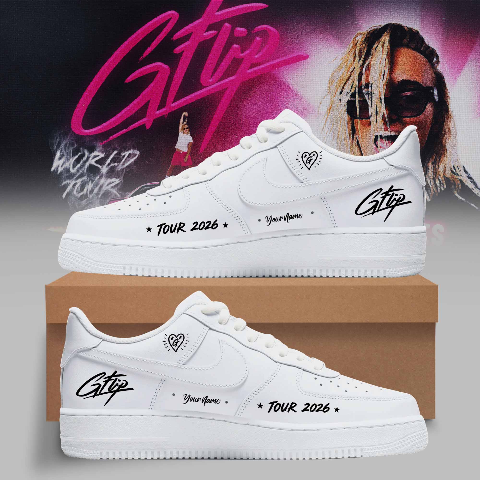 World Tour 2026 Premium 3D White Custom Sneakers Fan Gift