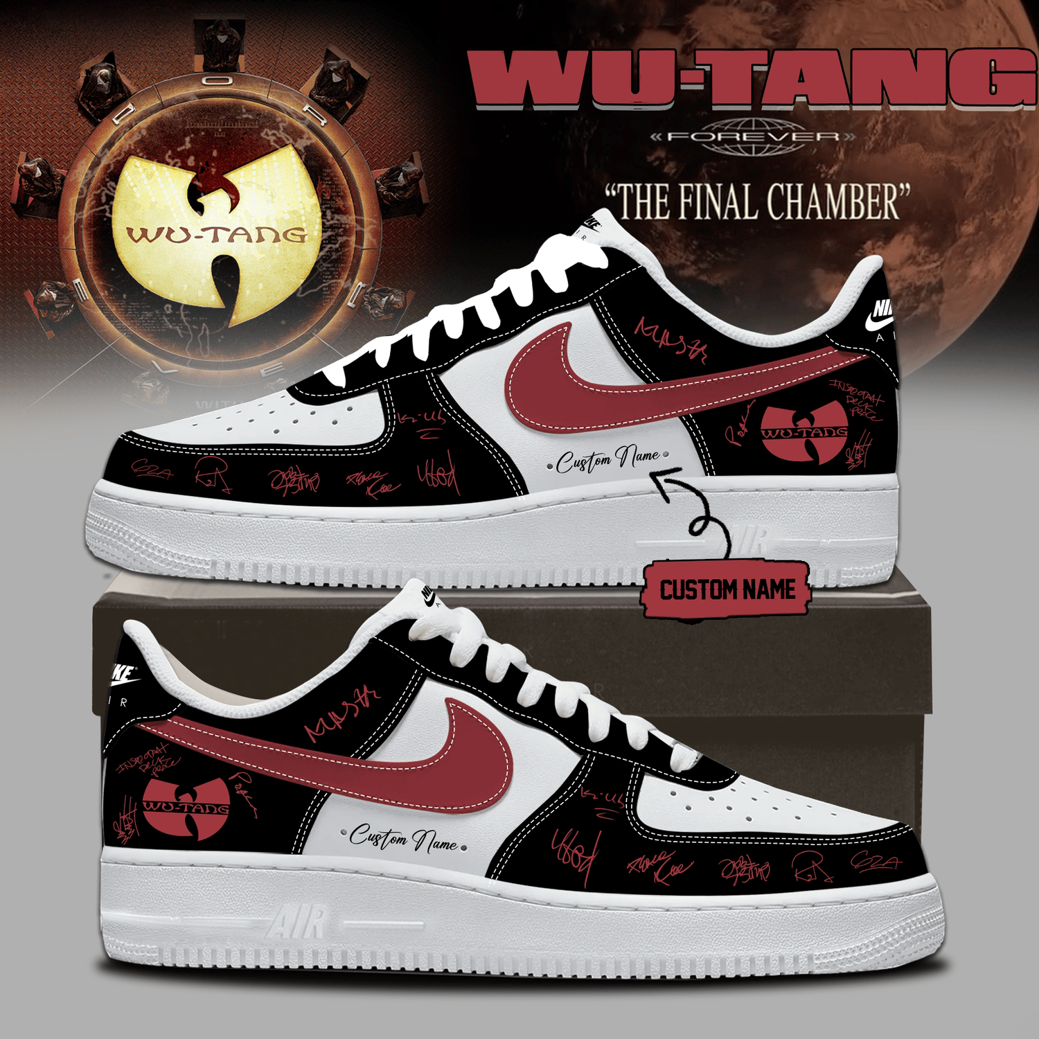 WuTang Clan The Final Chamber Limited Edition Air Force 1 Sneakers