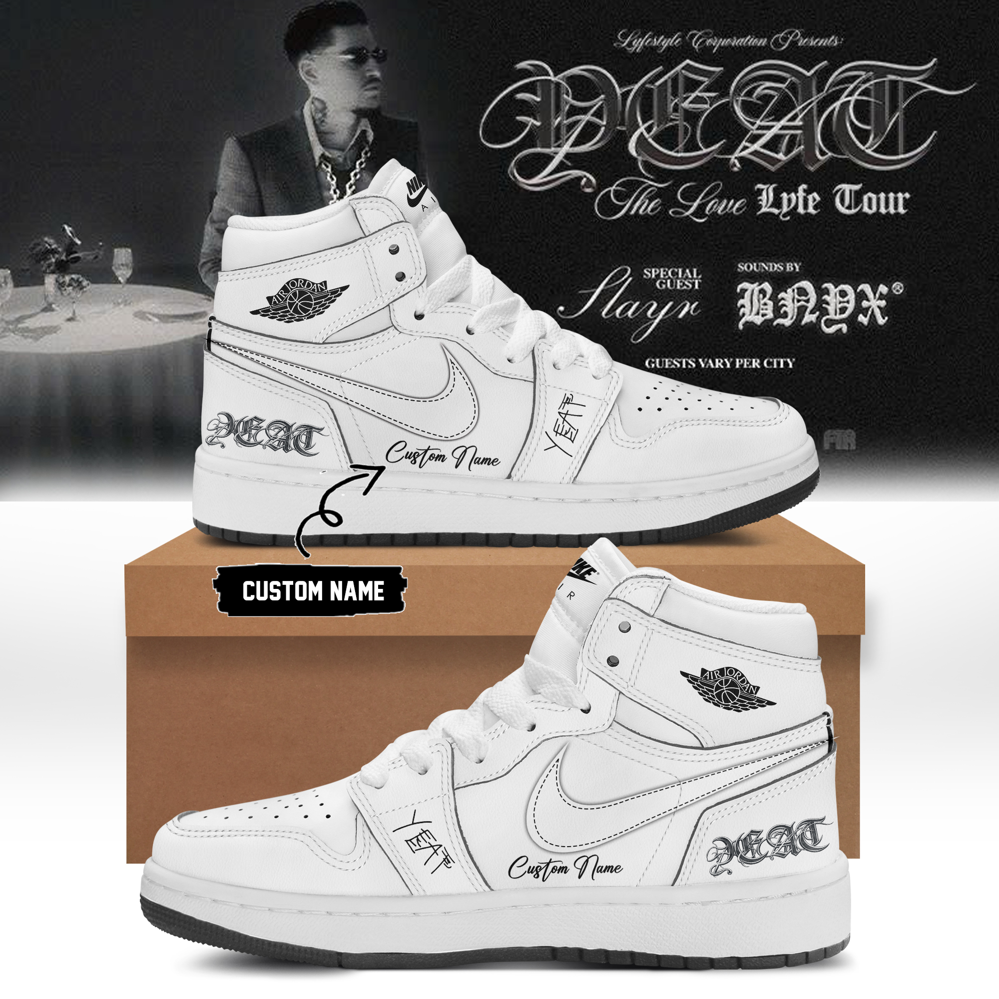 YEAT LOVELYFE Tour Signed Signature Casual Footwear