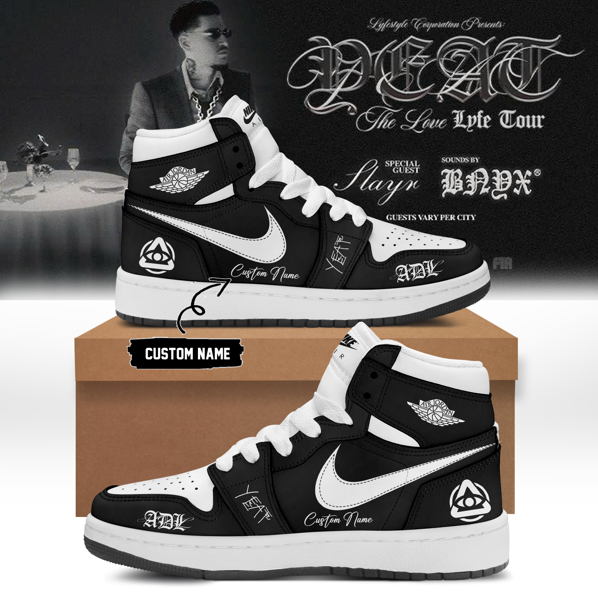 YEAT LOVELYFE Tour Signed Vintage Street Style Sneakers