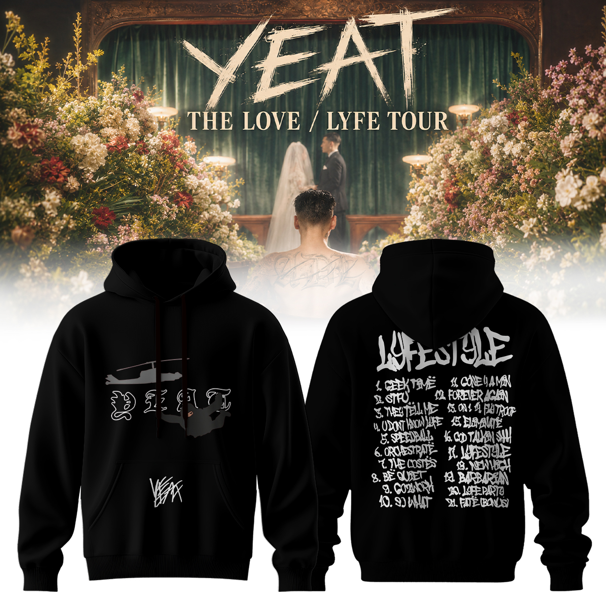 YEAT The Love Lyfe Tour 2026 Collector Edition Fan Hoodie
