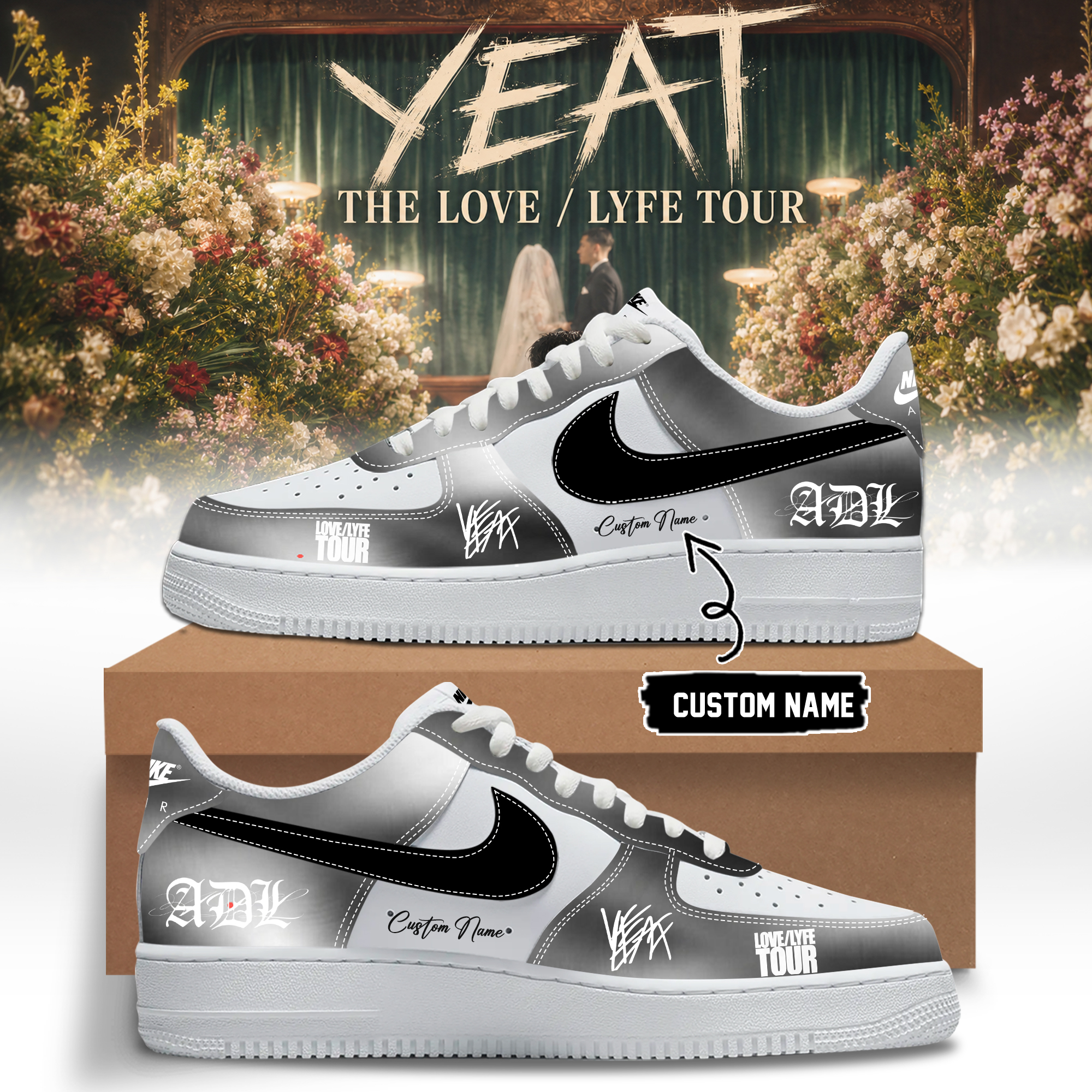 YEAT The Love Lyfe Tour 2026 Limited Edition High Top Sneakers