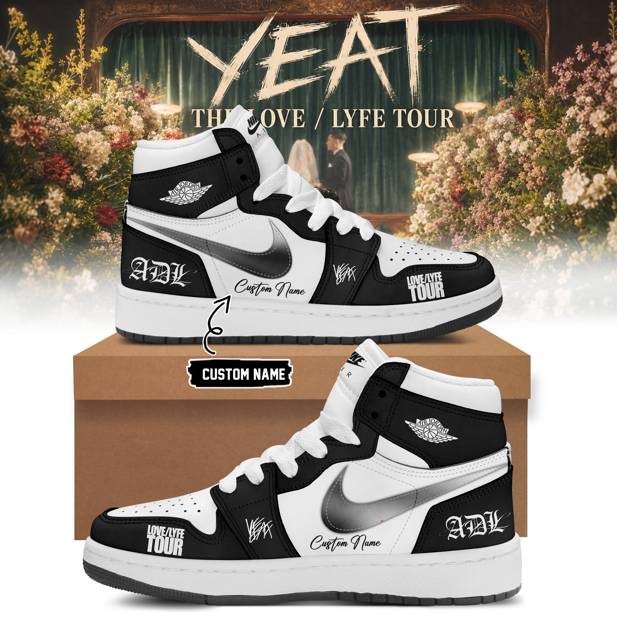 YEAT The Love Lyfe Tour 2026 Limited Release High Top Sneakers
