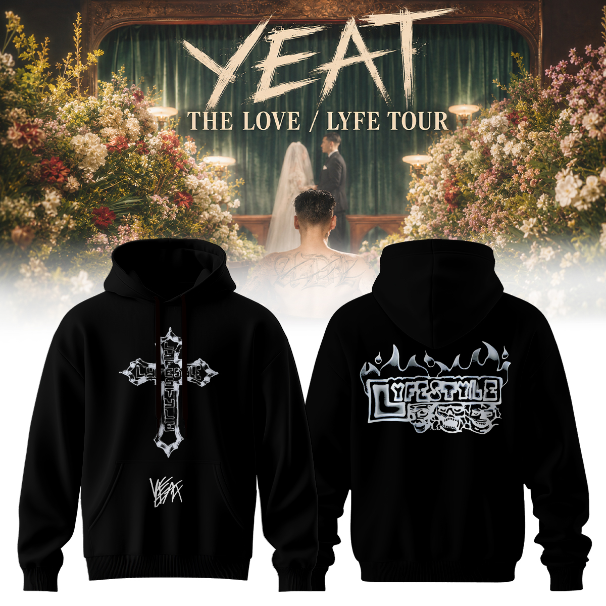 YEAT The Love Lyfe Tour 2026 Premium Concert Hoodie
