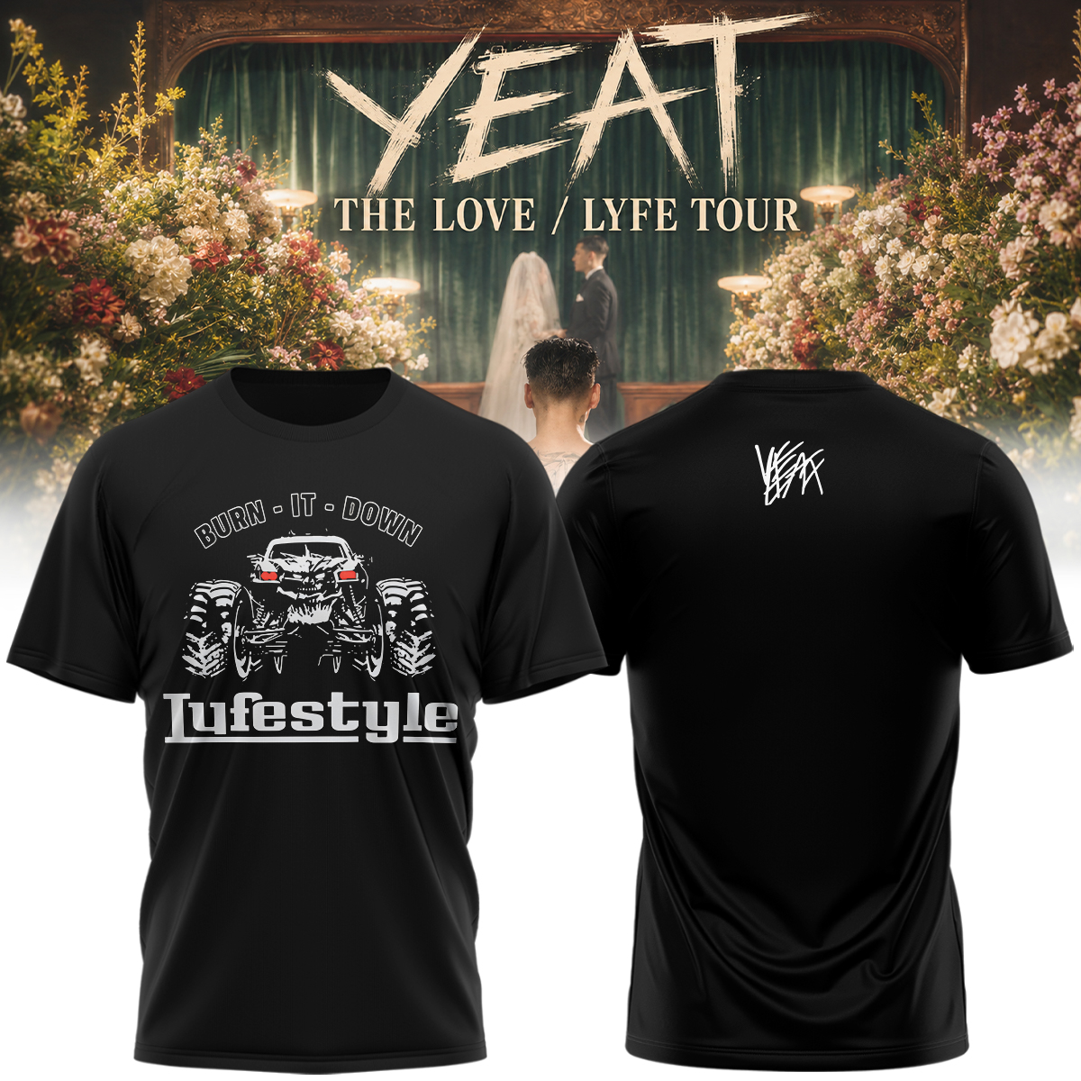YEAT The Love Lyfe Tour 2026 Signature Fan Graphic Tee