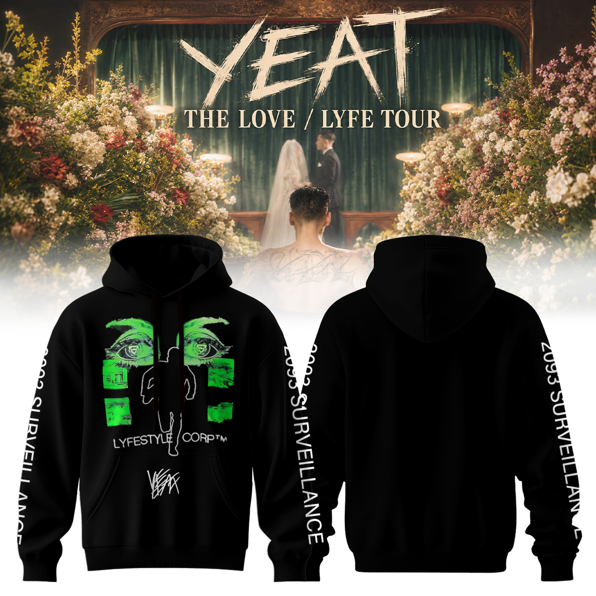 YEAT The Love Lyfe Tour 2026 Signature Limited Edition Pullover Hoodie