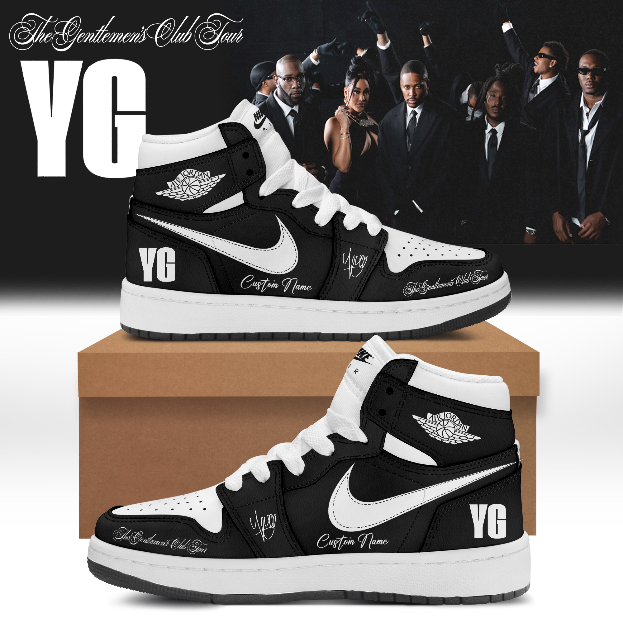 YG The Gentlemens Club Limited Edition AF1 Shoes