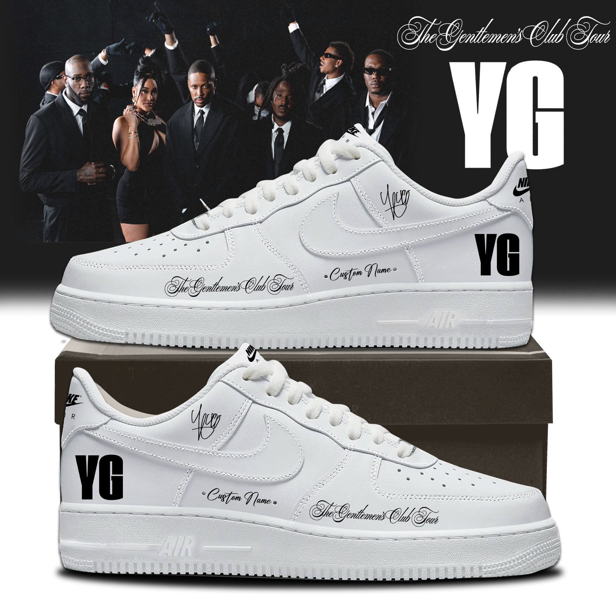 YG The Gentlemens Club Limited Edition Jordan 1 Shoes