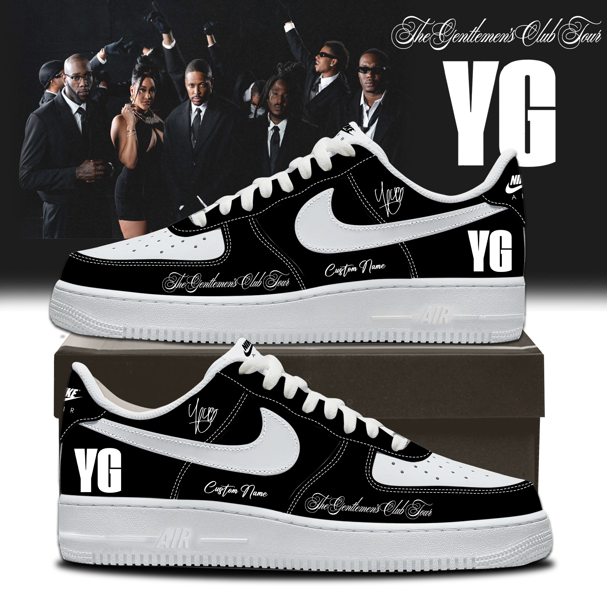 YG The Gentlemens Club Signature Air Force 1 Sneakers