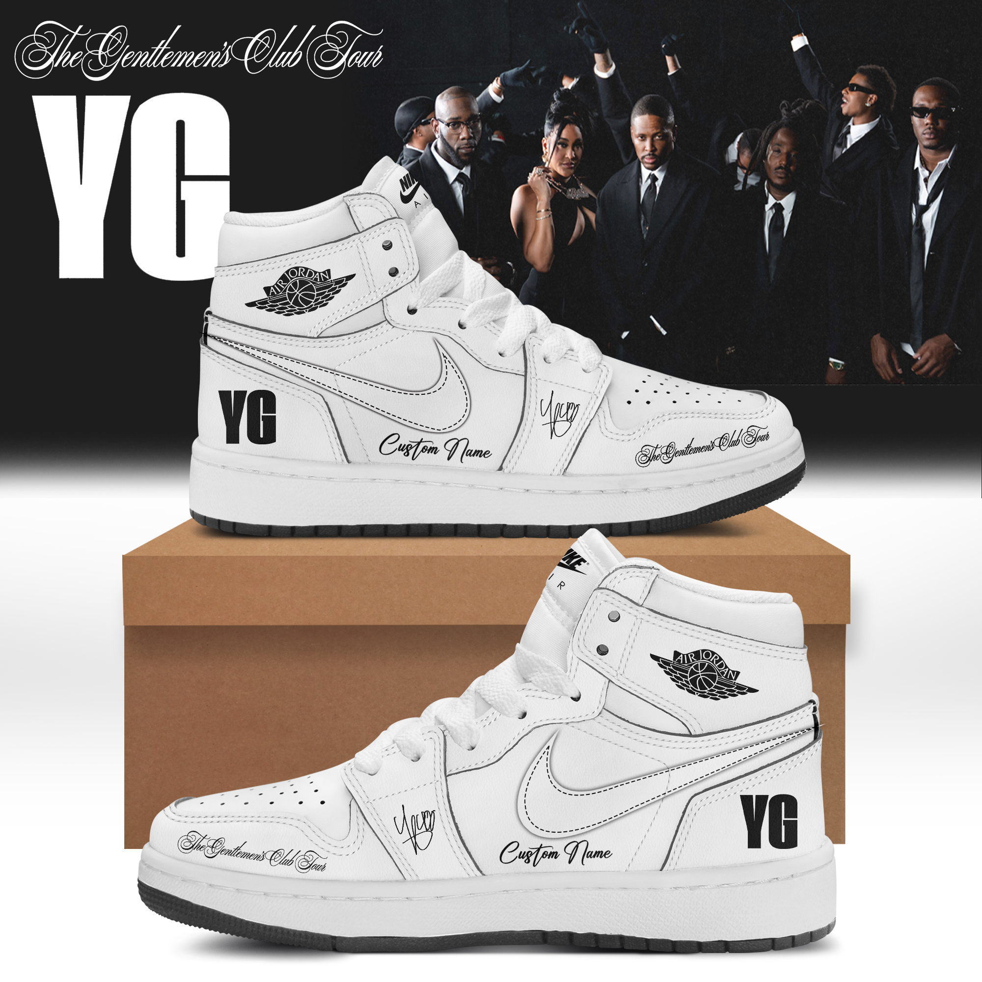 YG The Gentlemens Club Signature Jordan 1 Sneakers