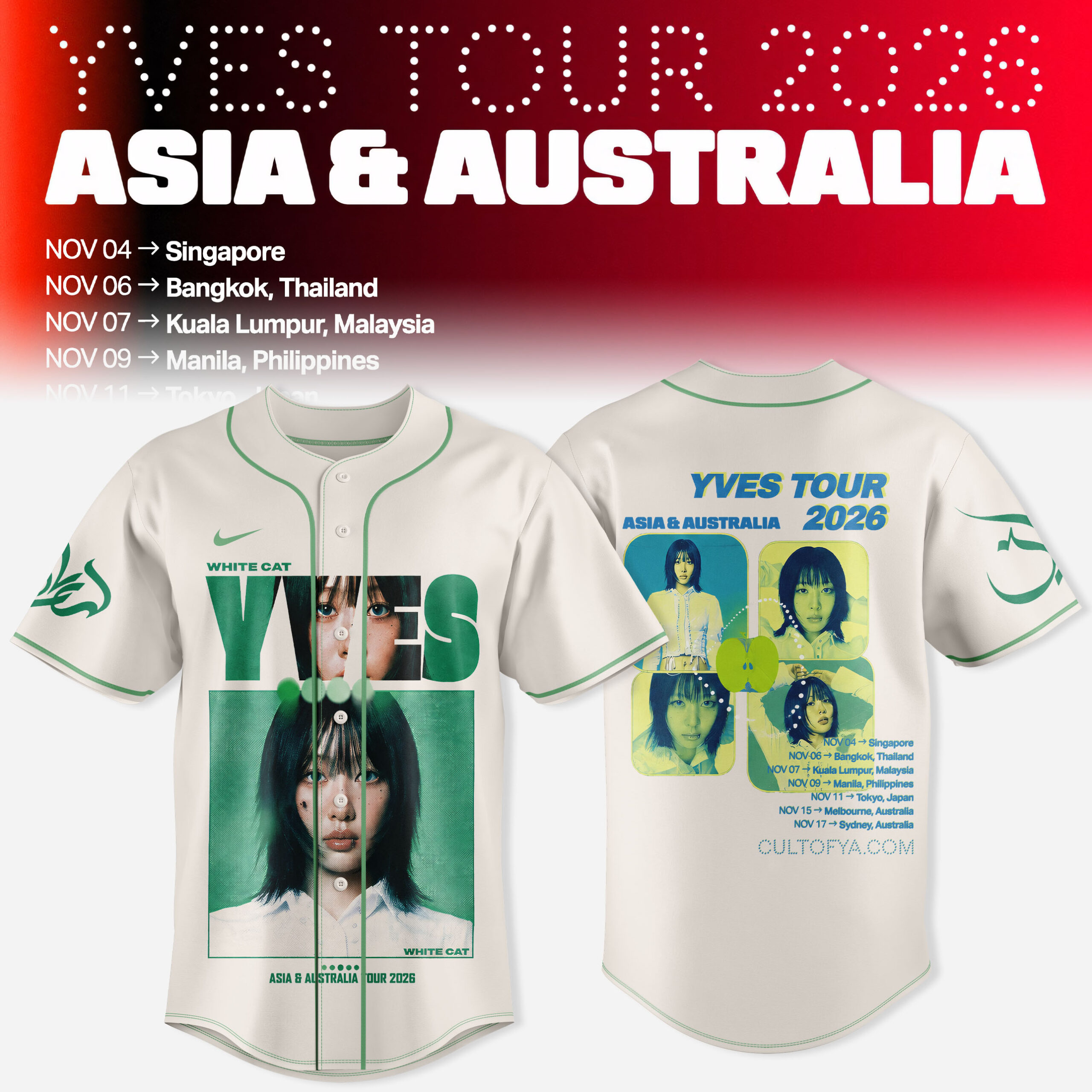 YVES Asia Australia Tour 2026 Jersey Concert Music Tour Fan Apparel Limited Edition Style 1 - Unicasport YVES Asia Australia Tour 2026 Jersey Concert Music Tour Fan Apparel Limited Edition Style