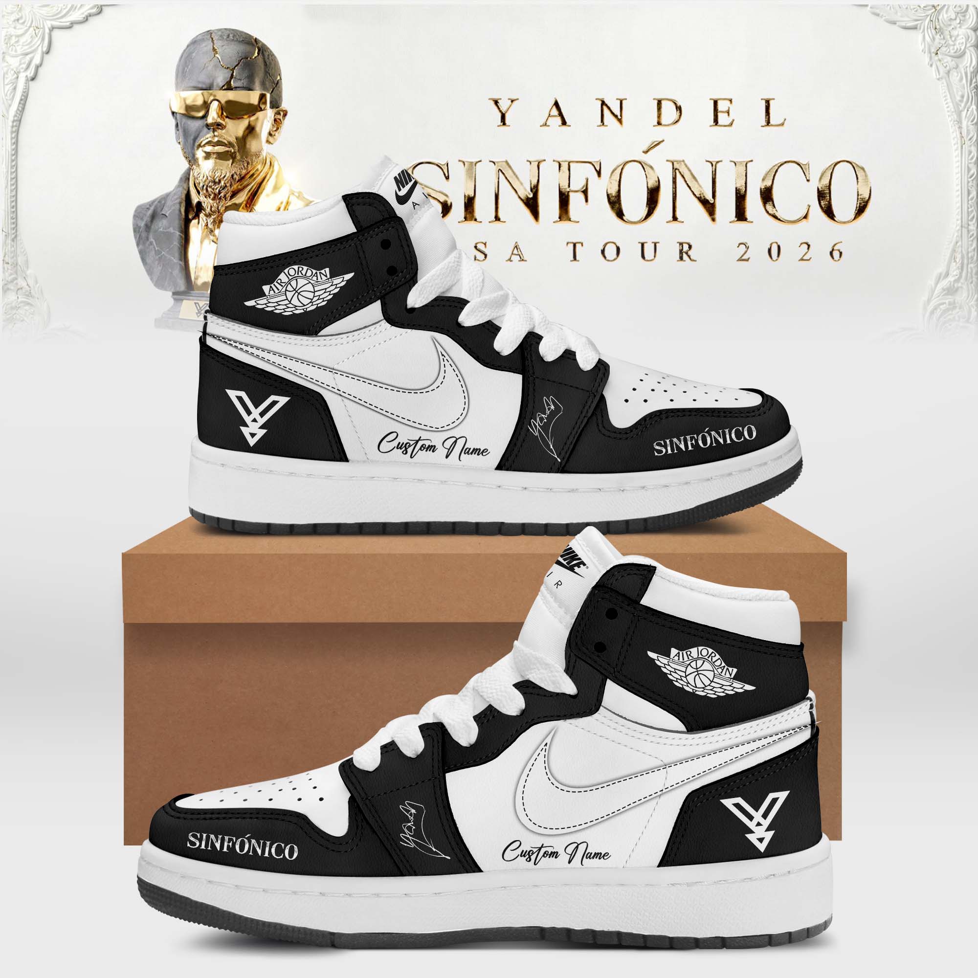 Yandel SinfÃ³nico Signature Limited Edition High Top Sneakers Fan Gift