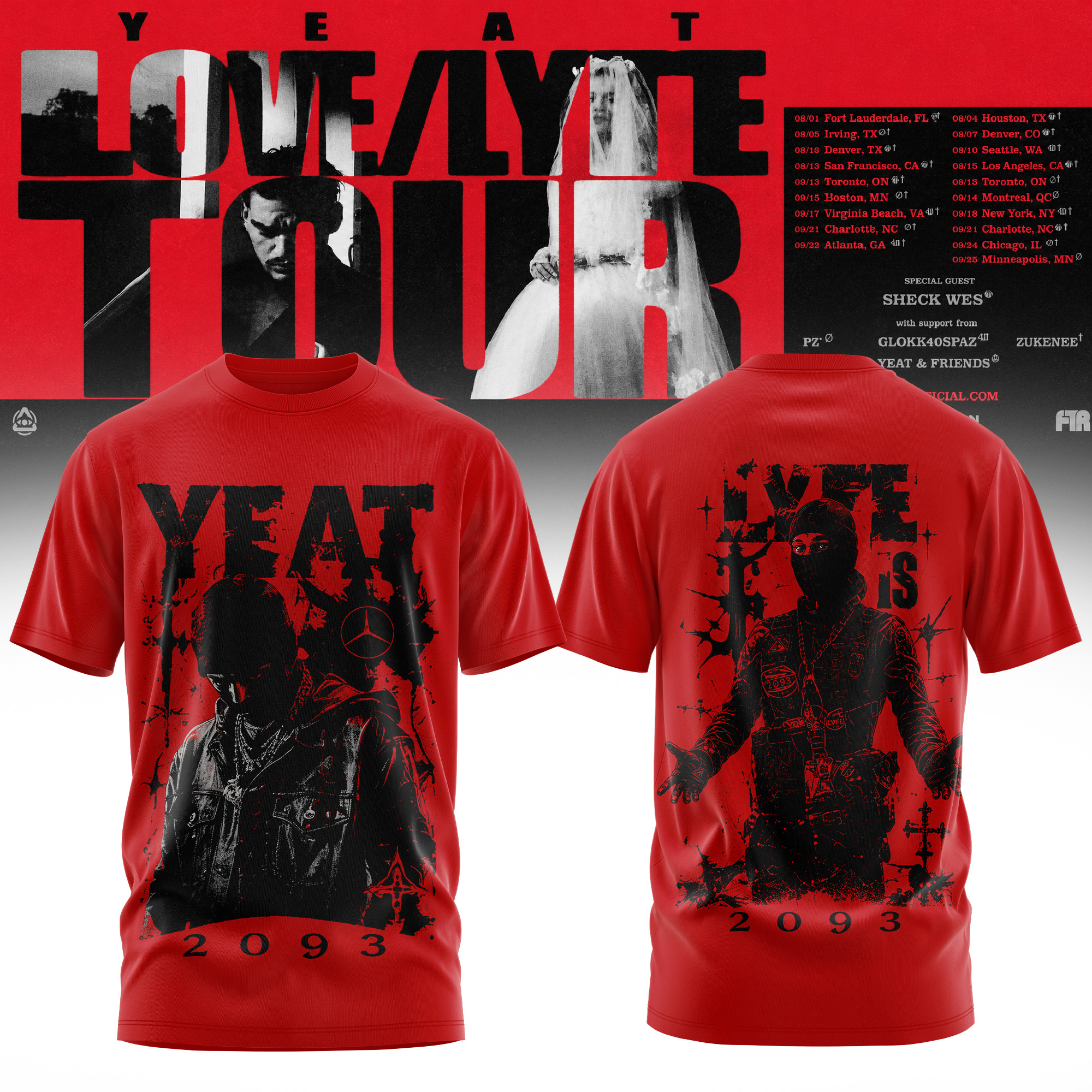 Yeat The LOVELYFE Tour 2026 Edition Concert Fan Merchandise