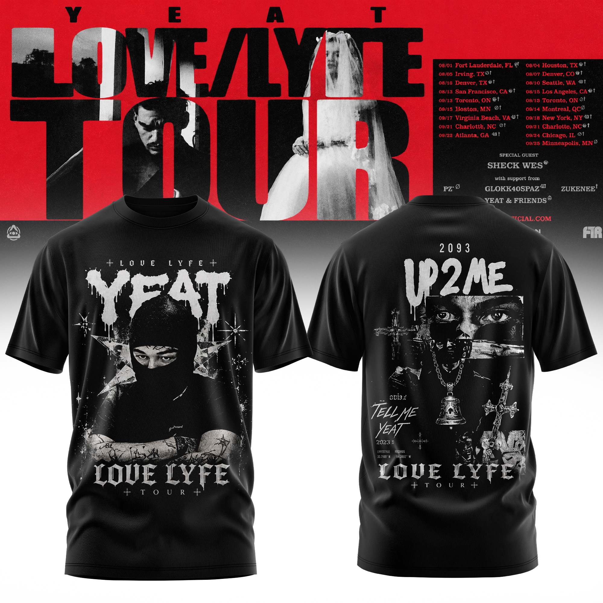 Yeat The LOVELYFE Tour 2026 Edition Exclusive Graphic T Shirt