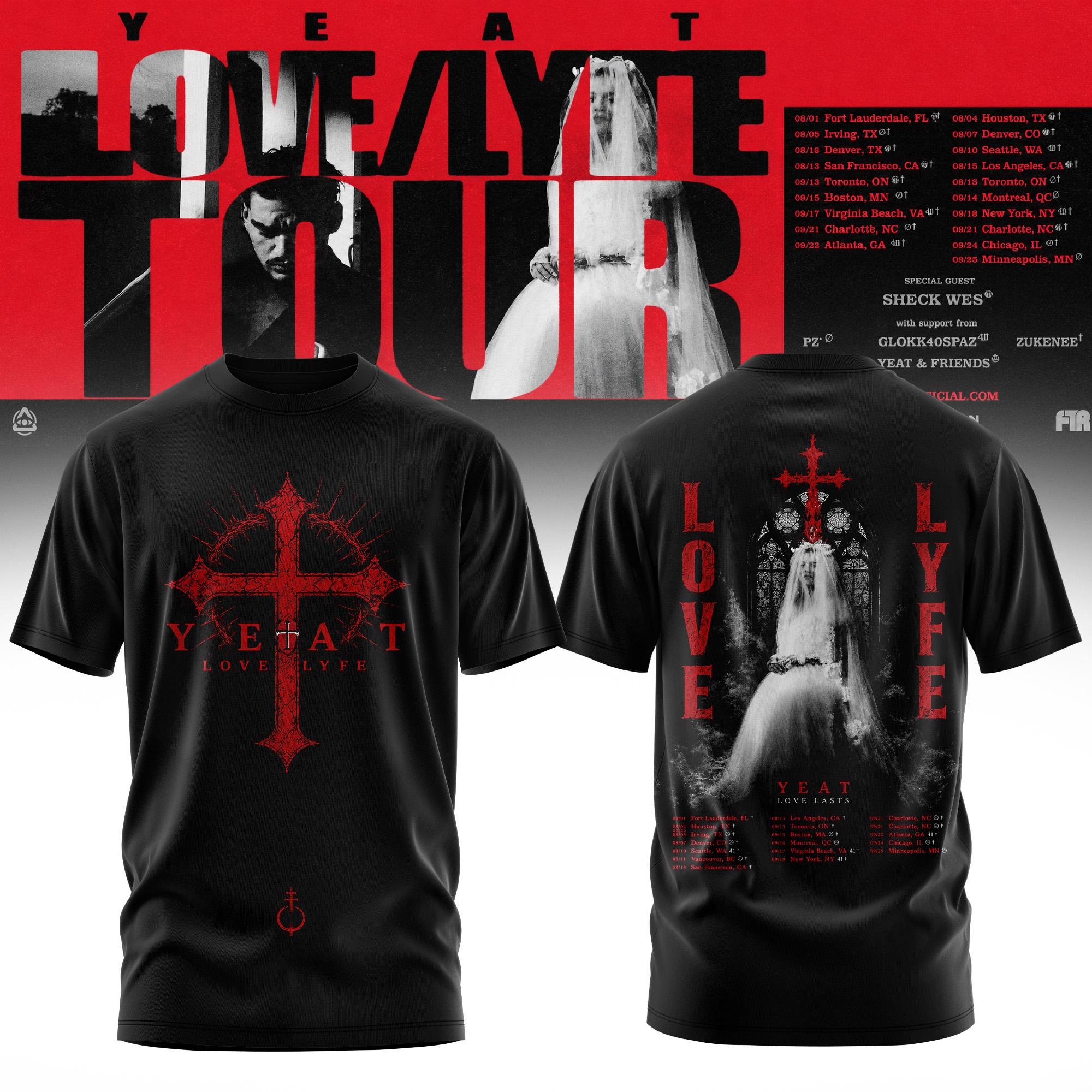Yeat The LOVELYFE Tour 2026 Edition Exclusive Music Apparel