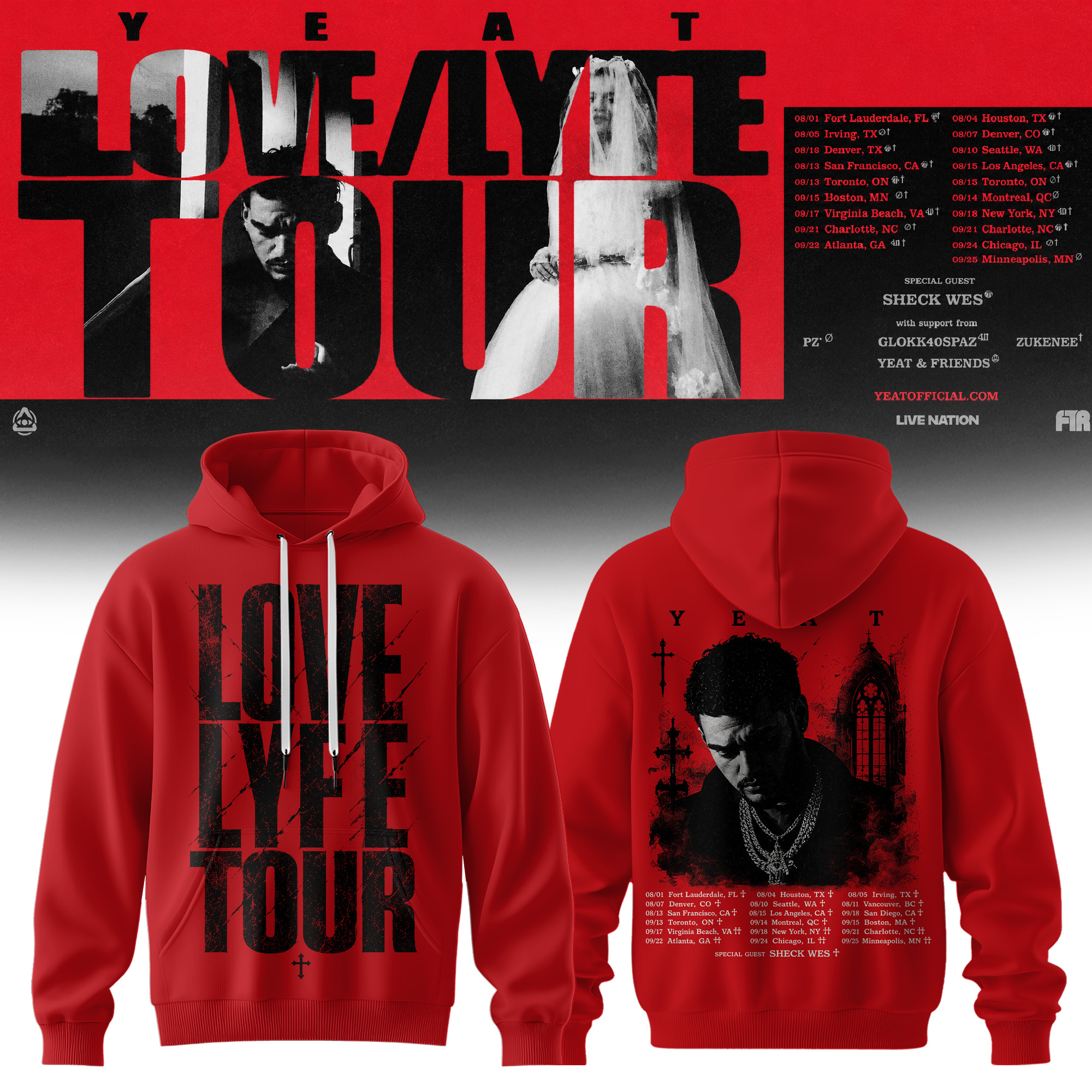 Yeat The LOVELYFE Tour 2026 Edition Limited Graphic Tee