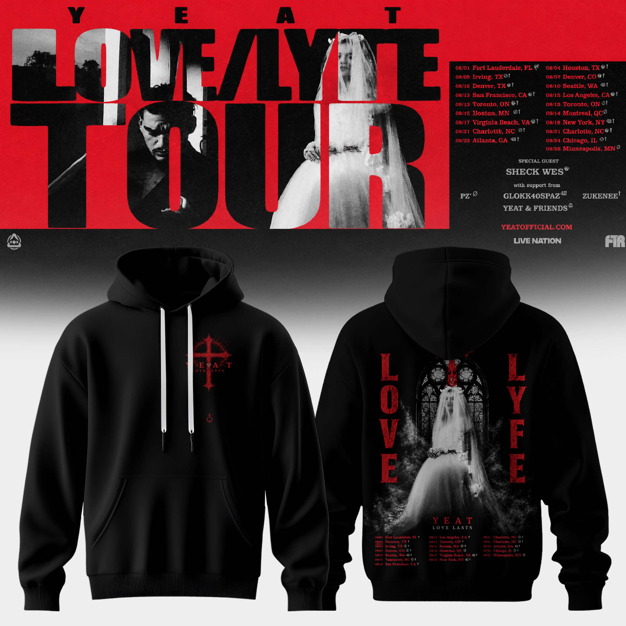 Yeat The LOVELYFE Tour 2026 Edition Limited Release T Shirt