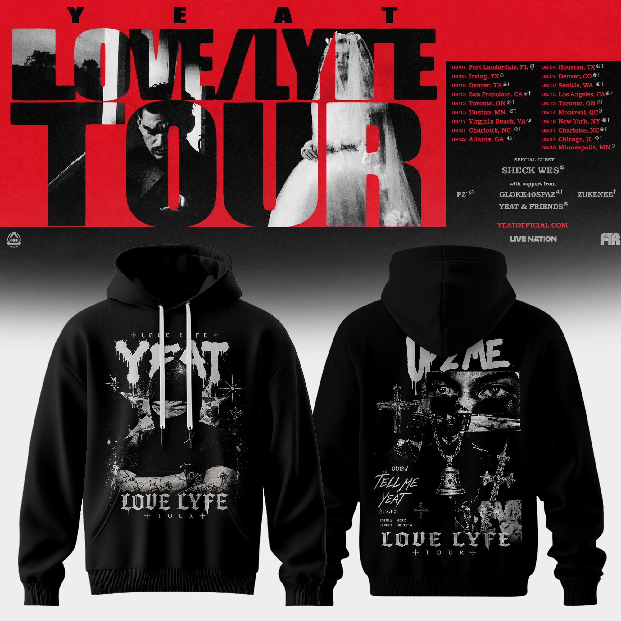 Yeat The LOVELYFE Tour 2026 Edition Music Fan Apparel Tee